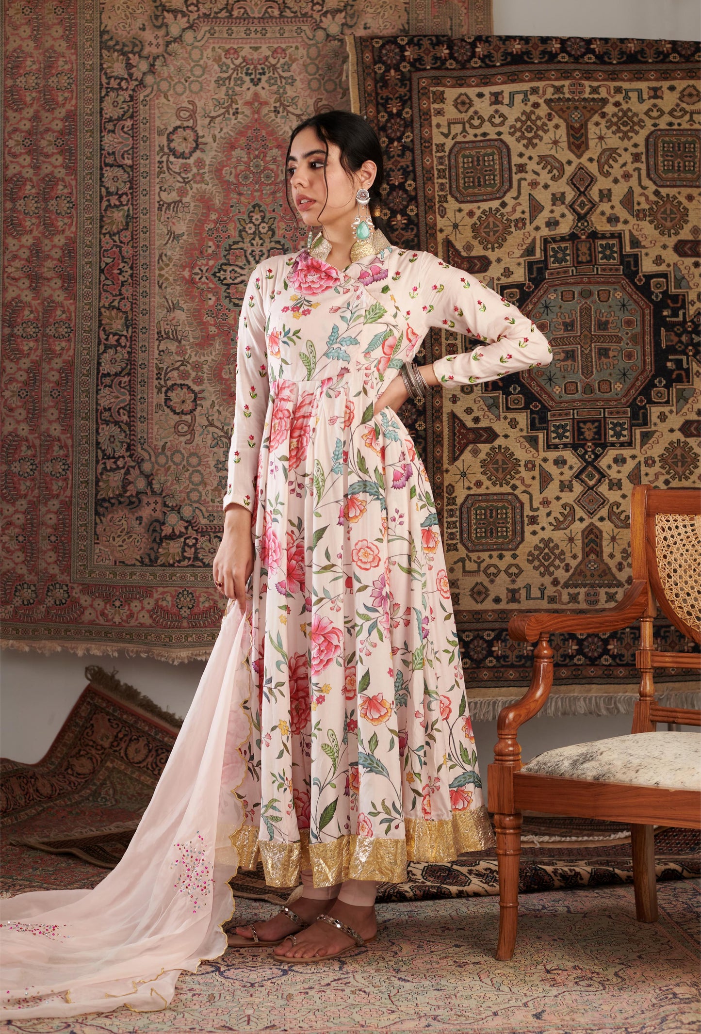 AKS IVORY ANARKALI SET