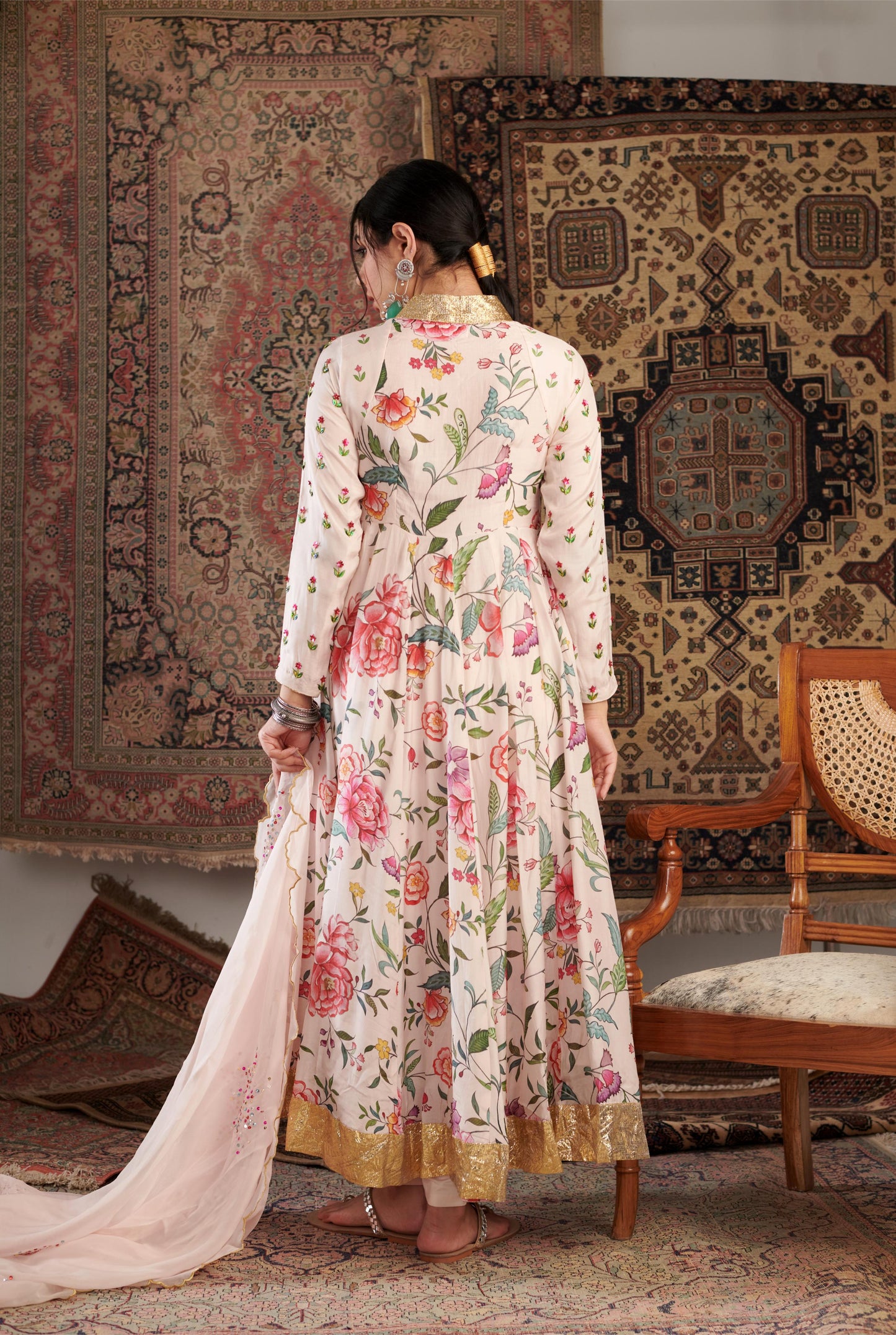 AKS IVORY ANARKALI SET