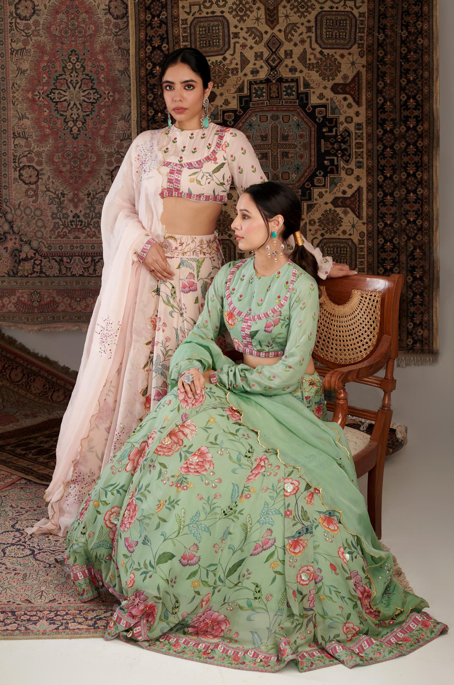 ZARA MINT GREEN LEHANGA SET