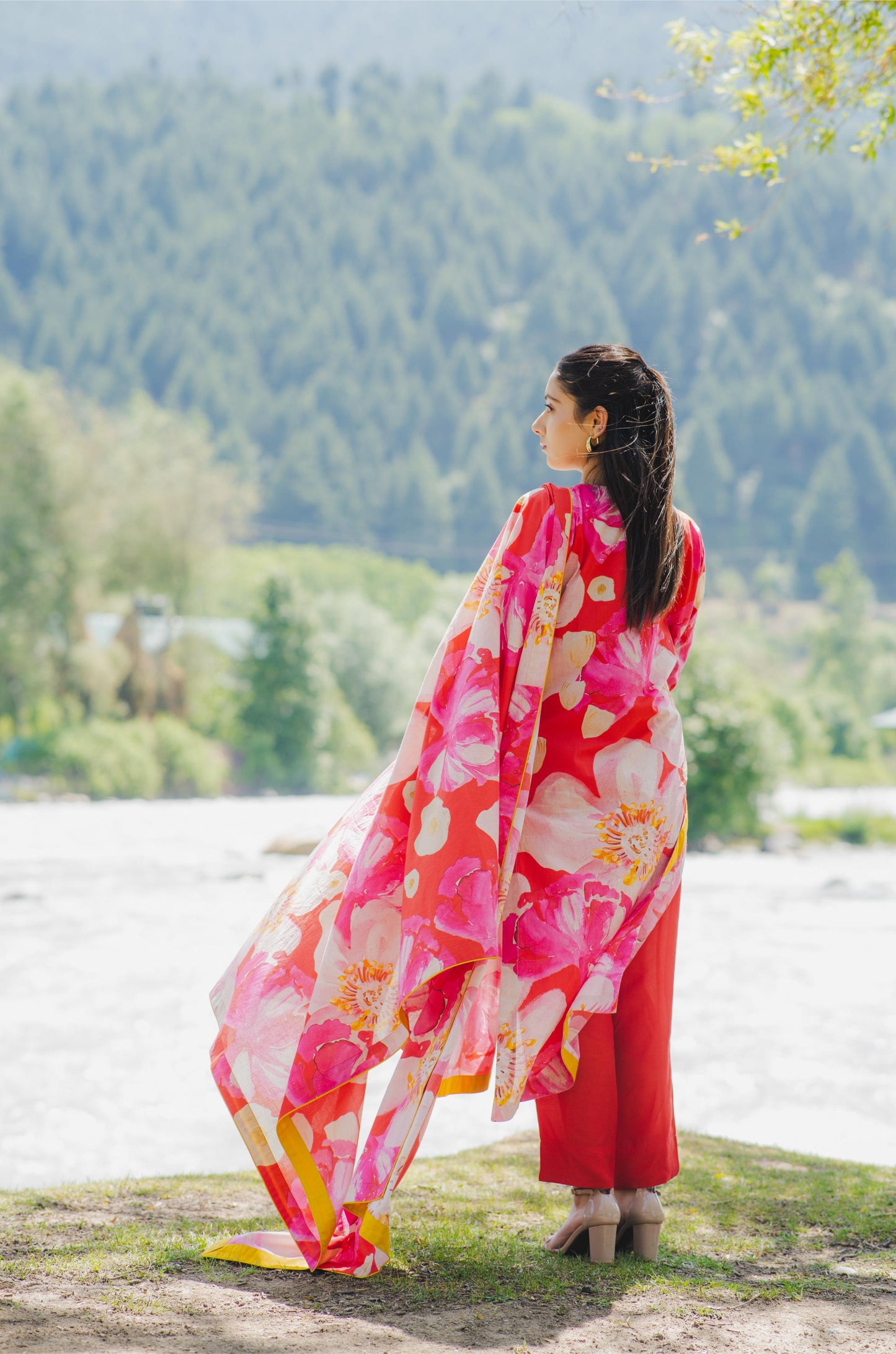Garden Glow Red Kurta Set