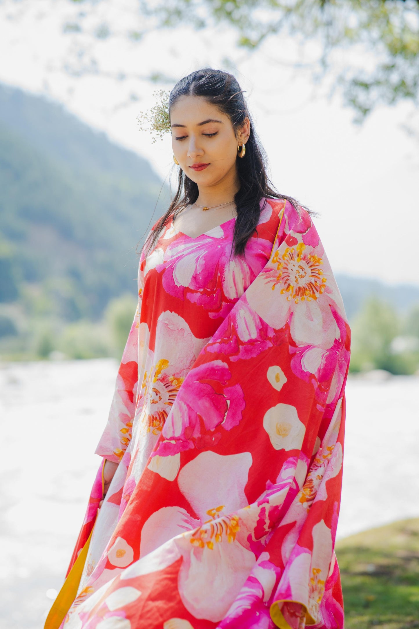 Garden Glow Red Kurta Set