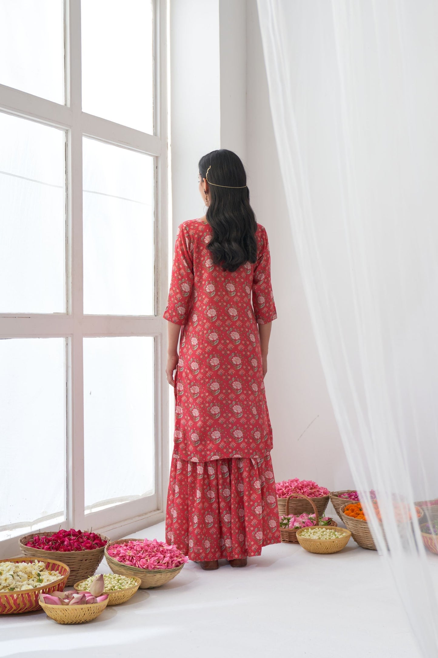 Hot Pink Peony Sharara