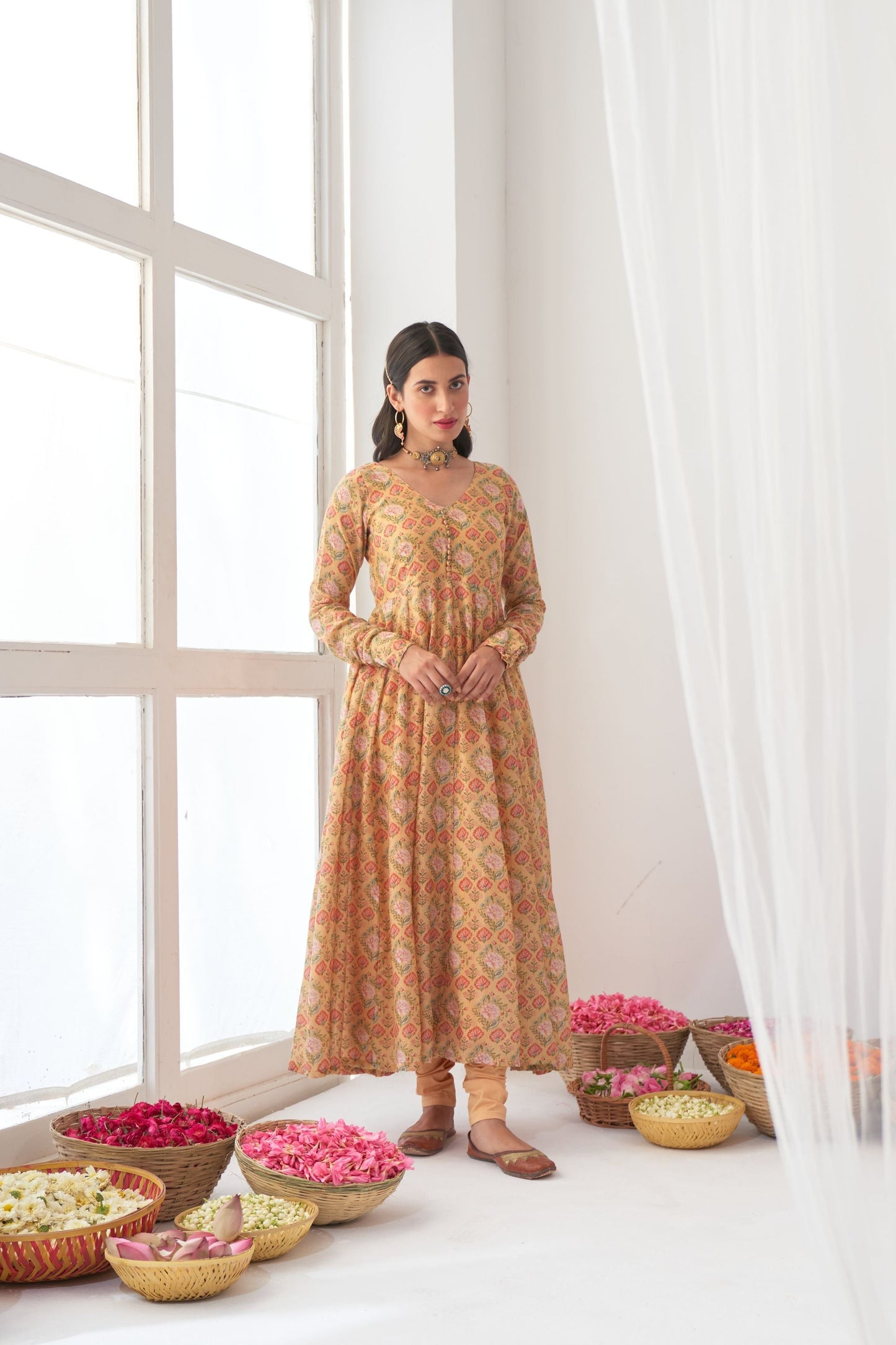 Yellow Peony Anarkali