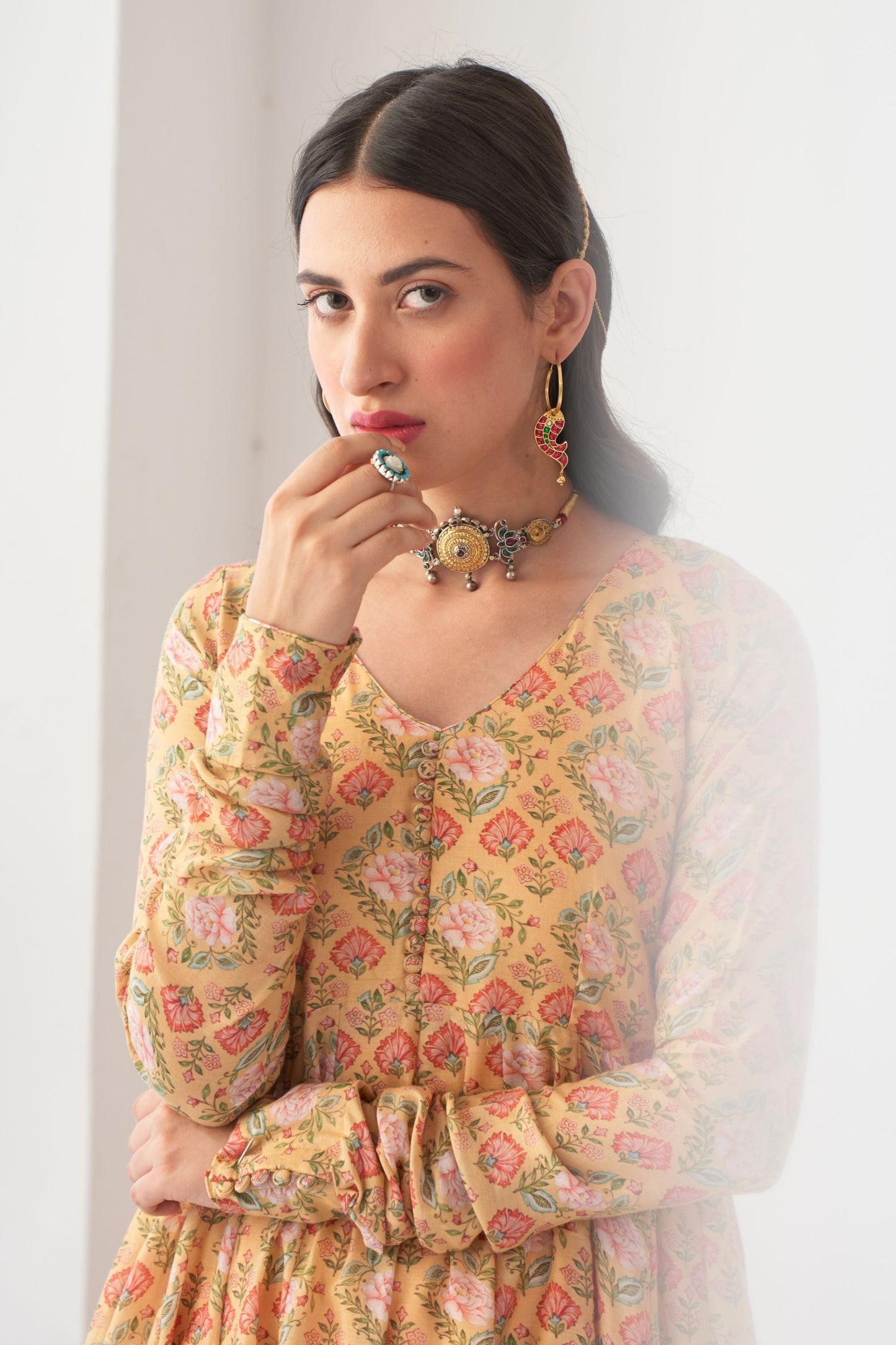 Yellow Peony Anarkali