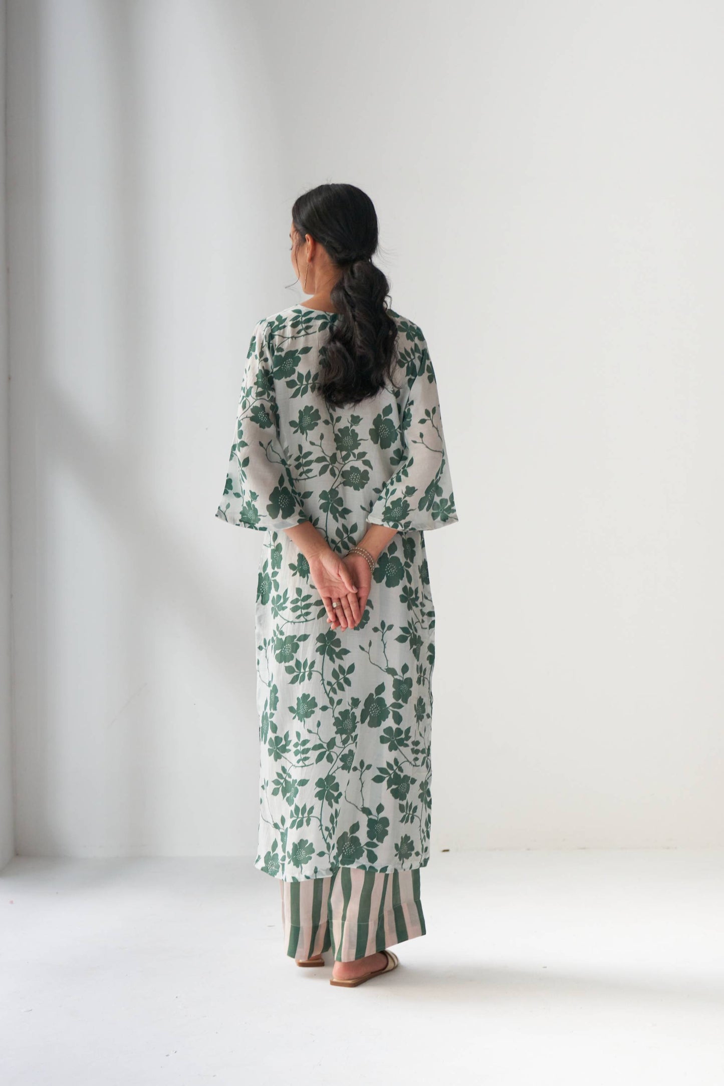 Faded Rose Green Kurta Set