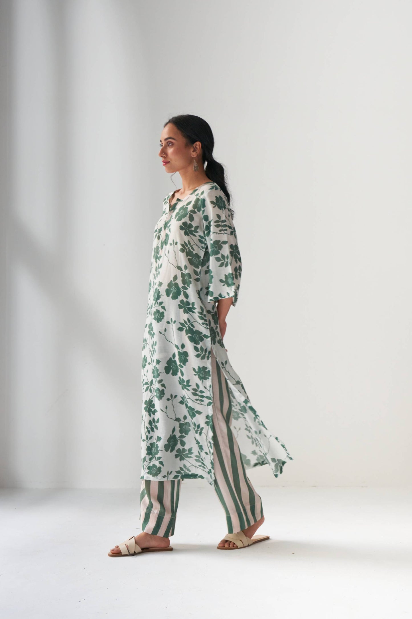 Faded Rose Green Kurta Set
