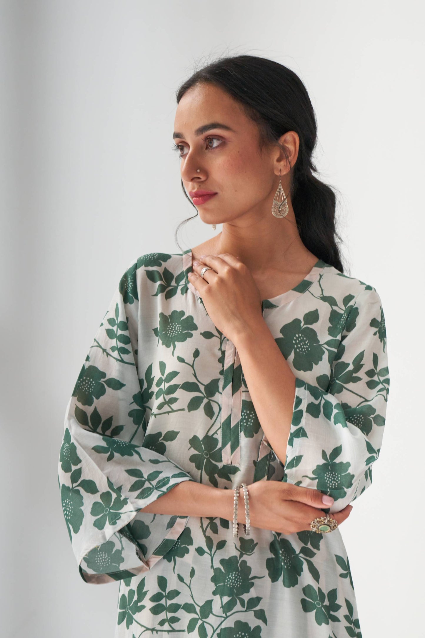 Faded Rose Green Kurta Set