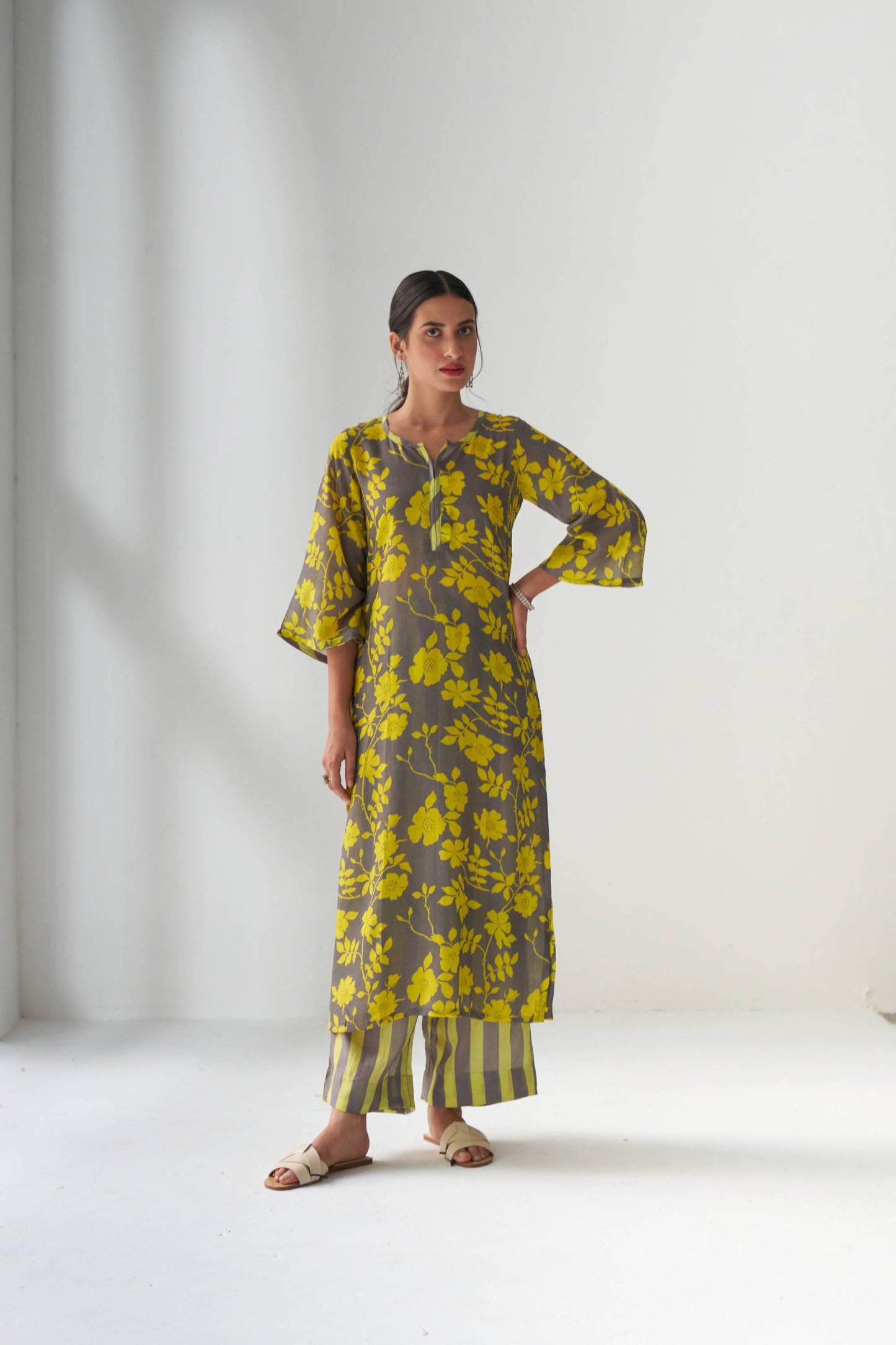 Faded Rose Grey Kurta Set