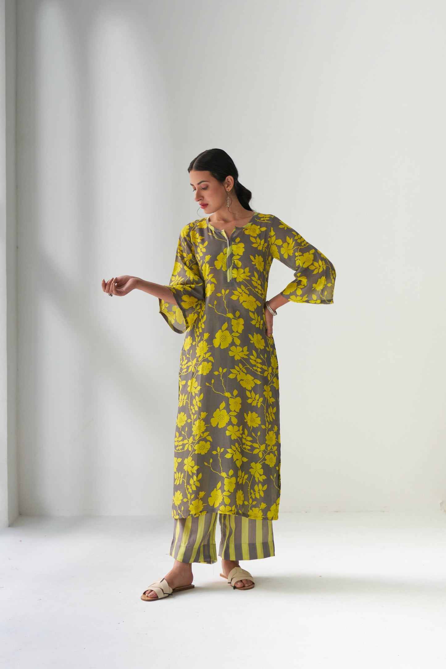 Faded Rose Grey Kurta Set