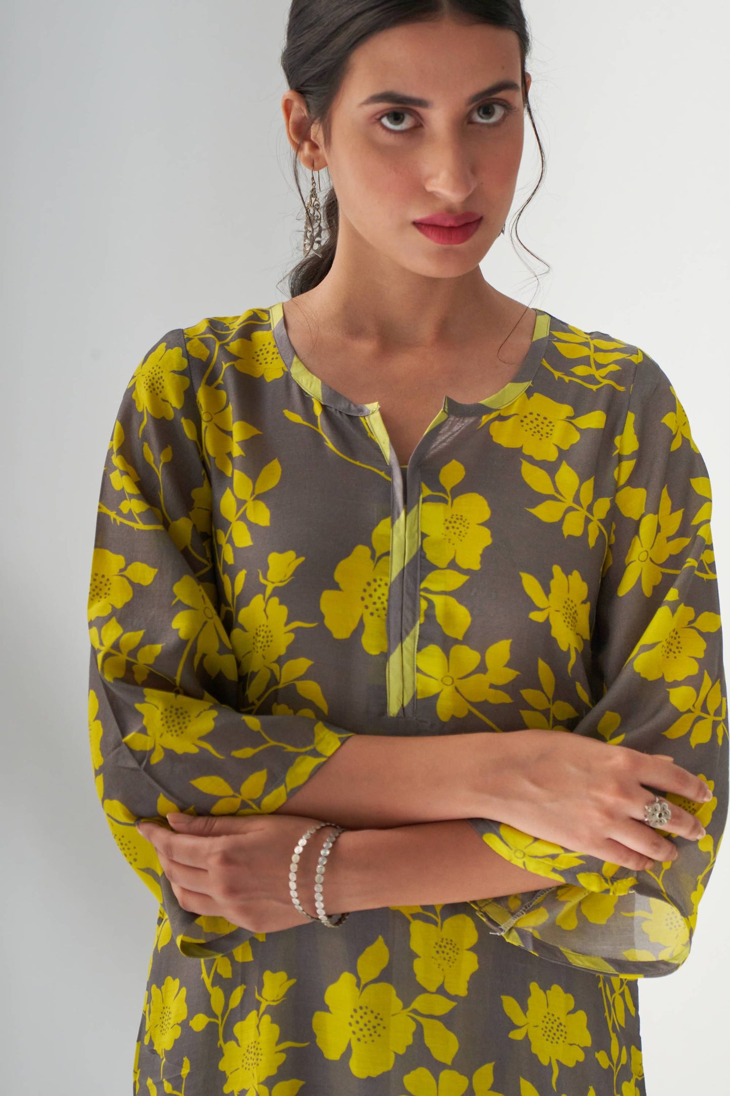 Faded Rose Grey Kurta Set