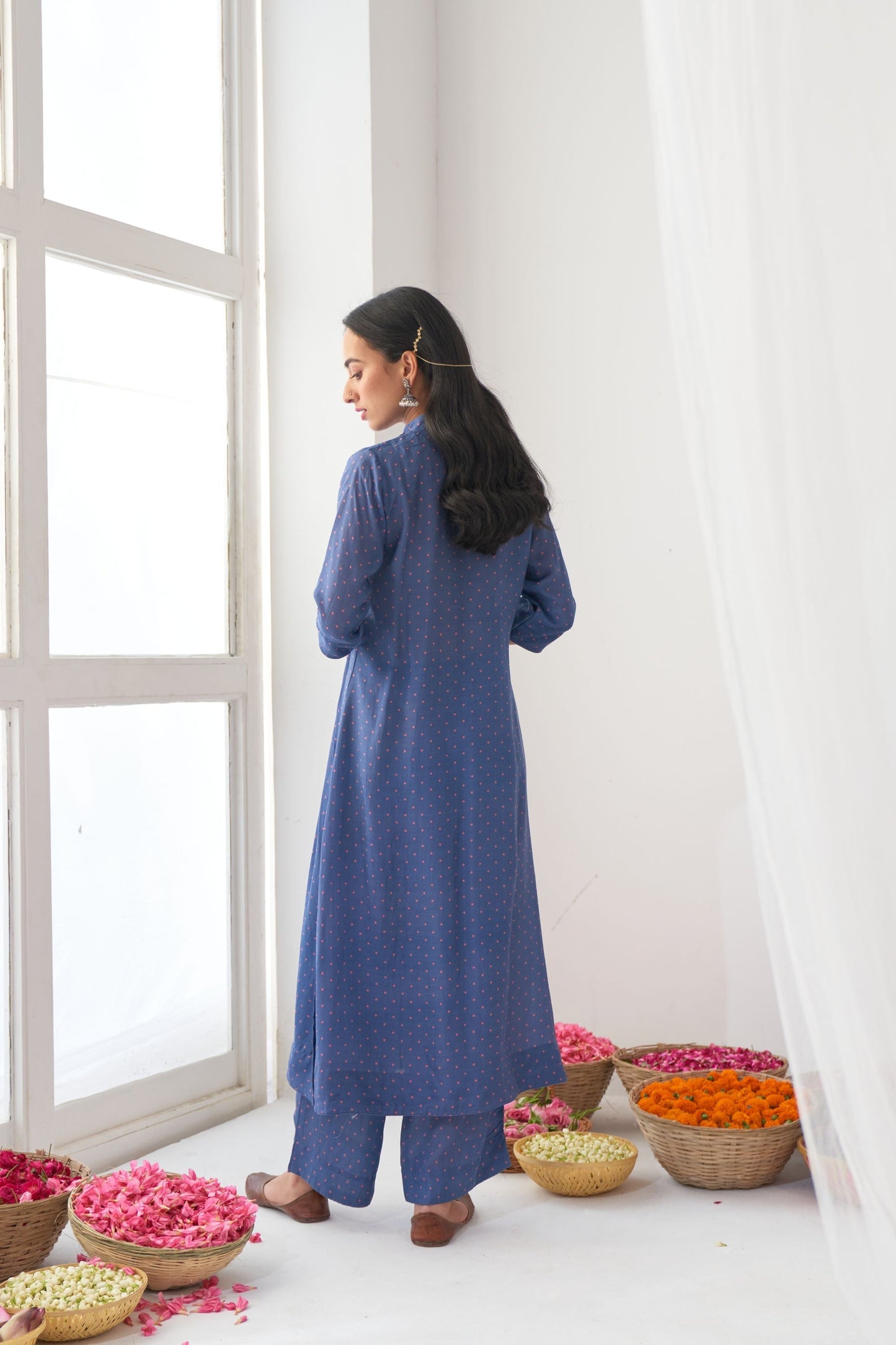 Blue Peony Kurta Set