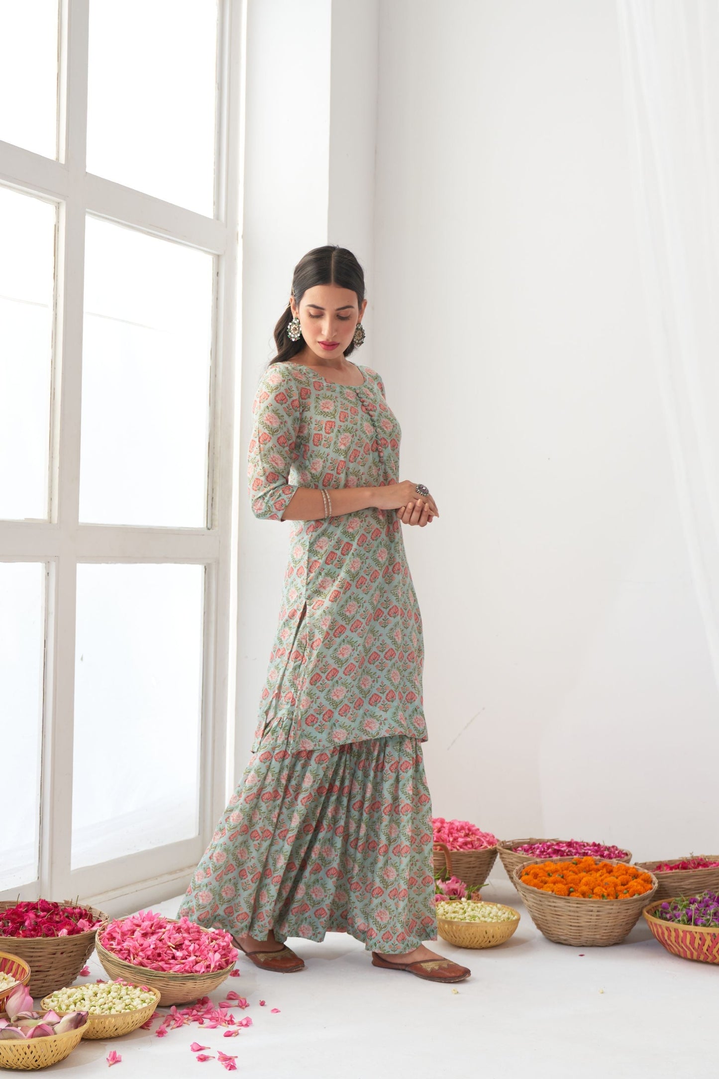 Aqua Peony Sharara