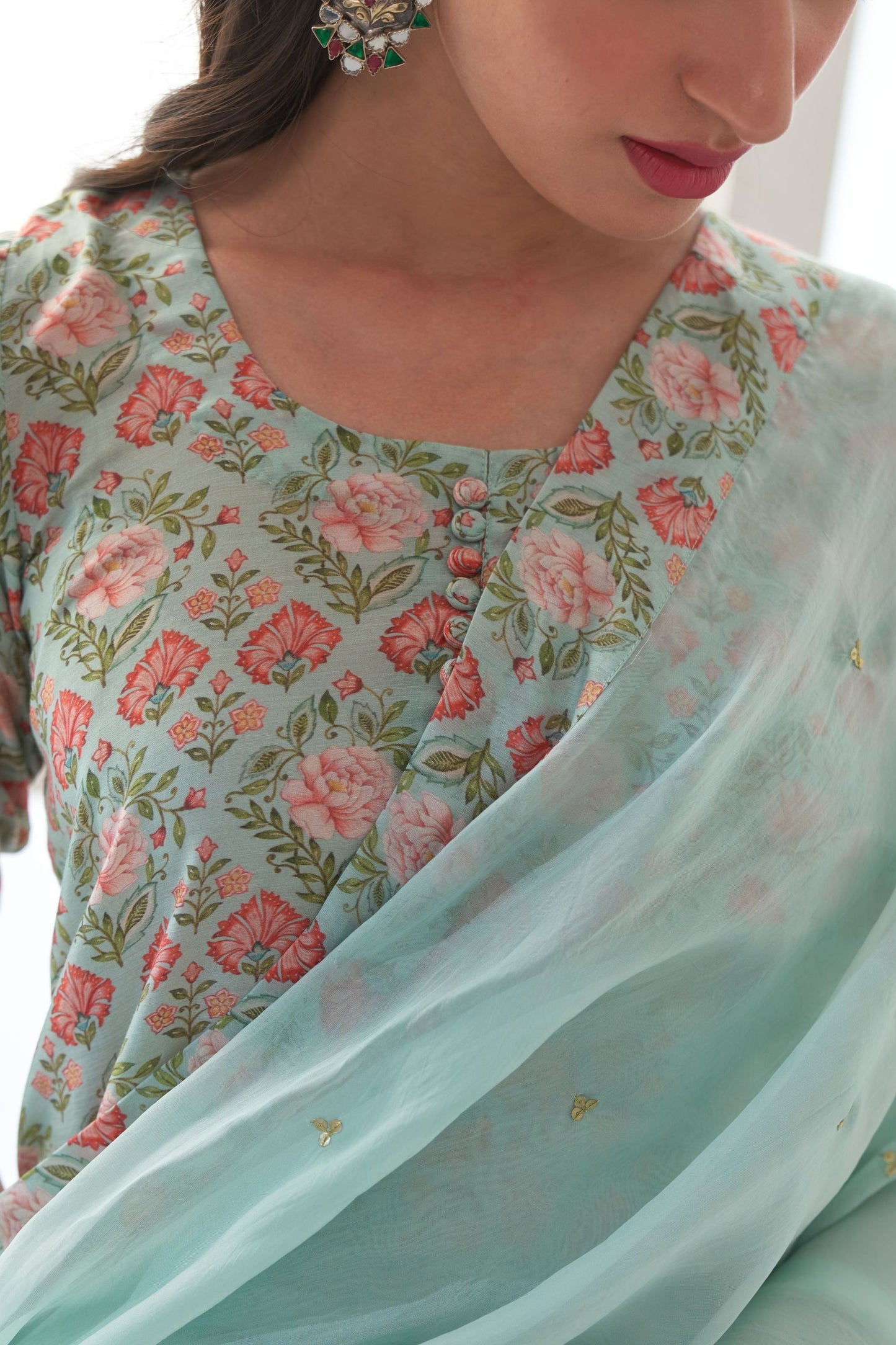 Aqua Peony Sharara