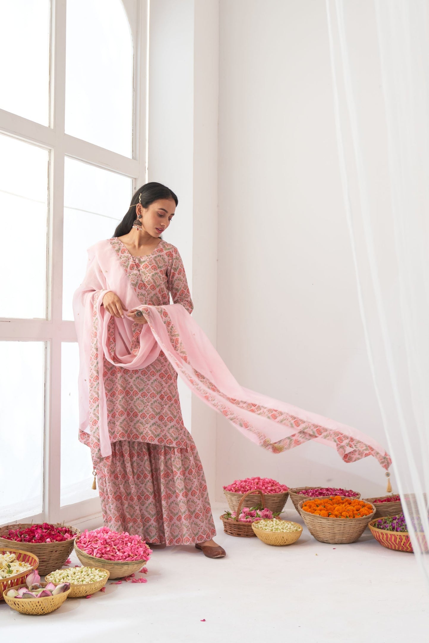 Powder Pink Peony Sharara
