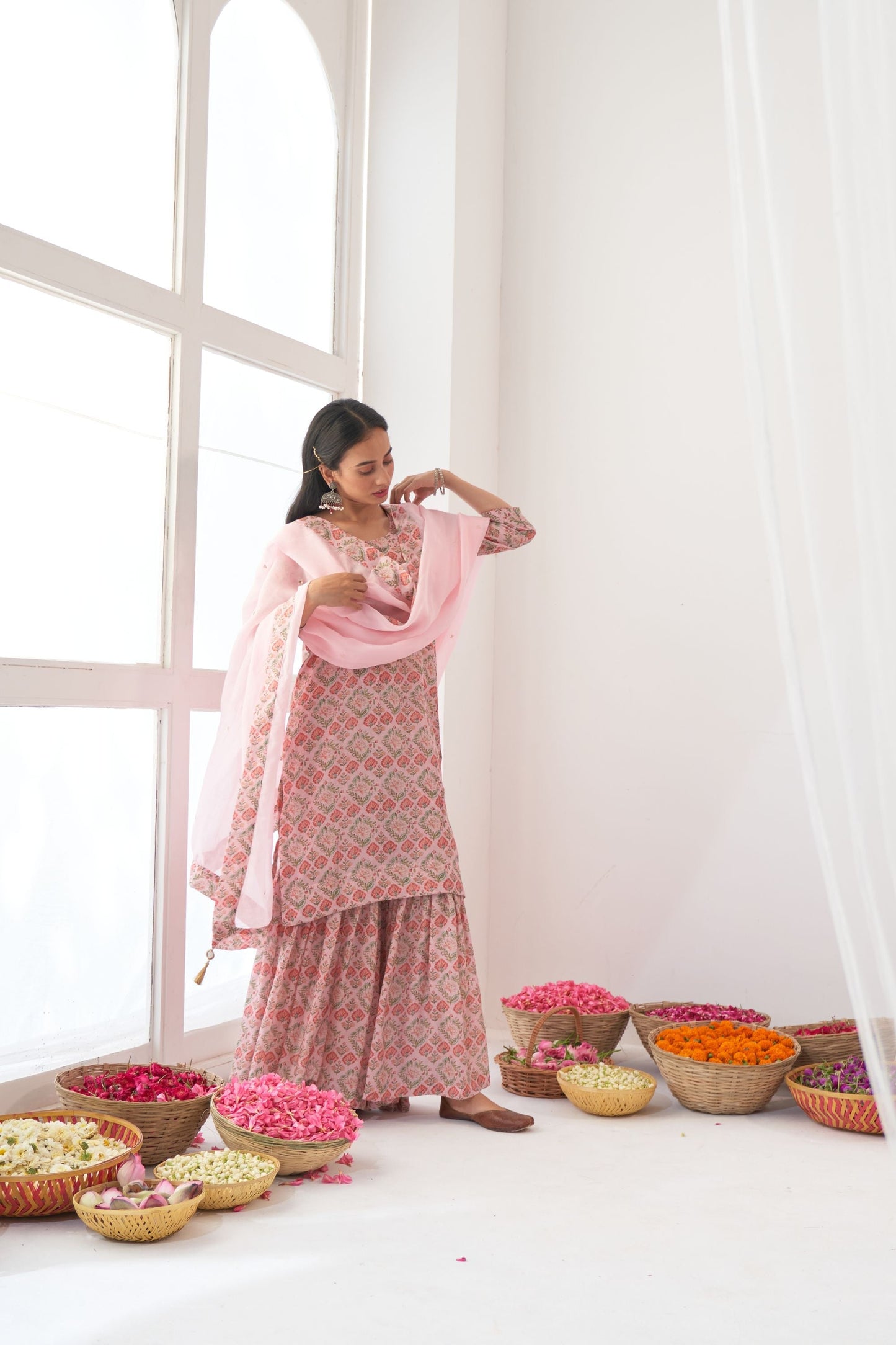 Powder Pink Peony Sharara