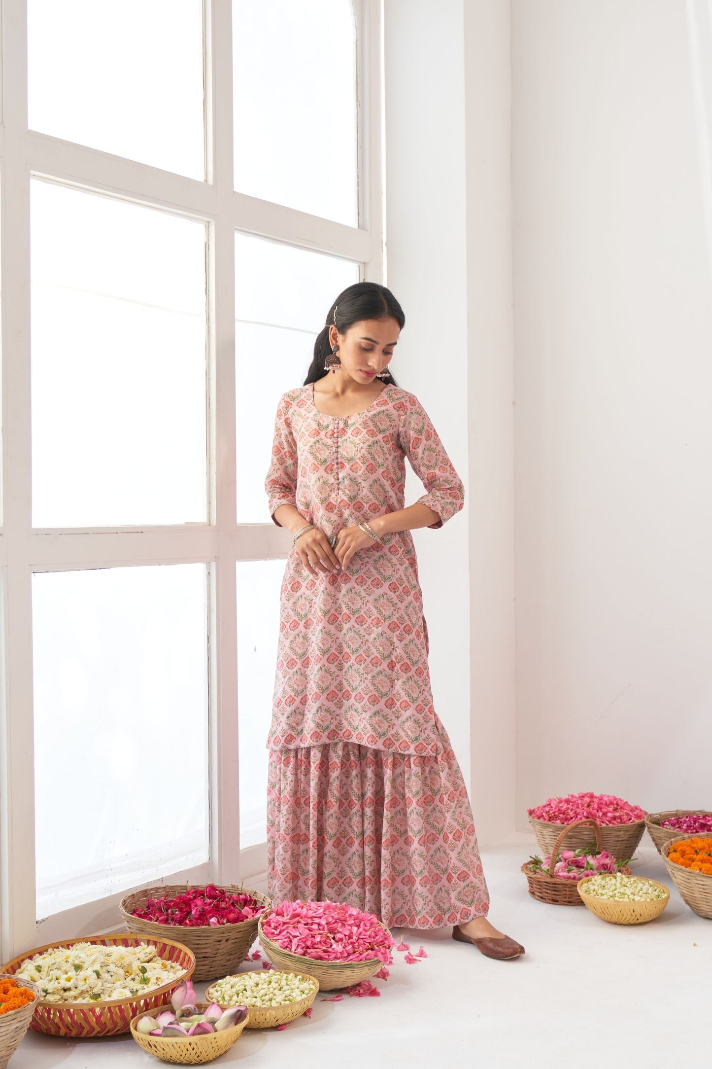 Powder Pink Peony Sharara