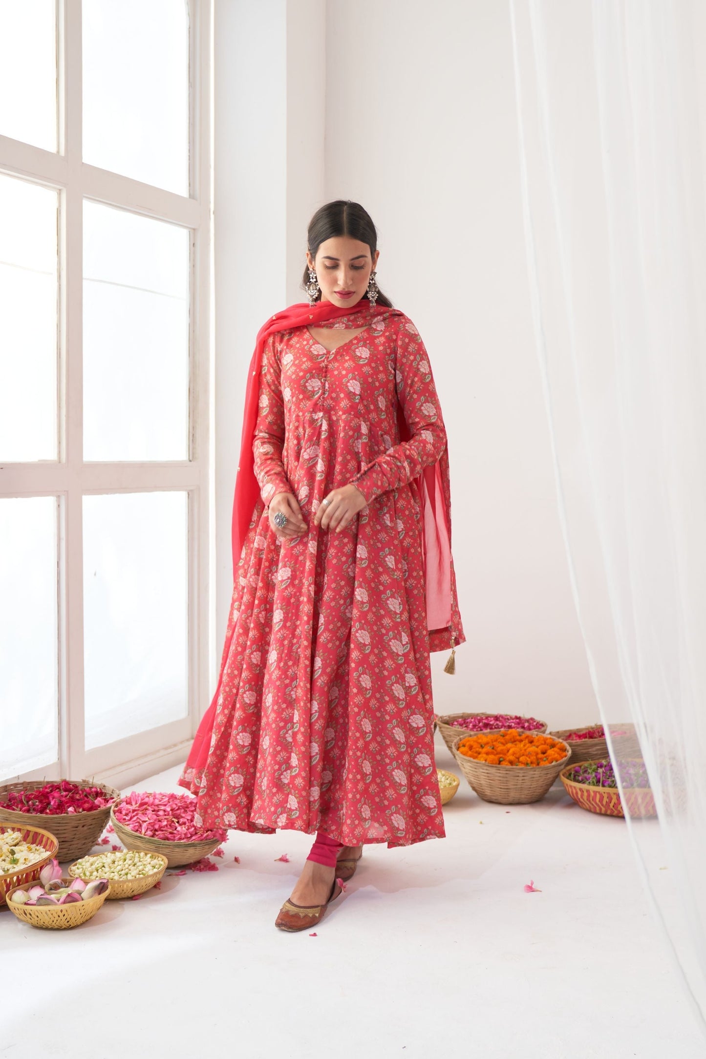 Hot Pink Peony Anarkali