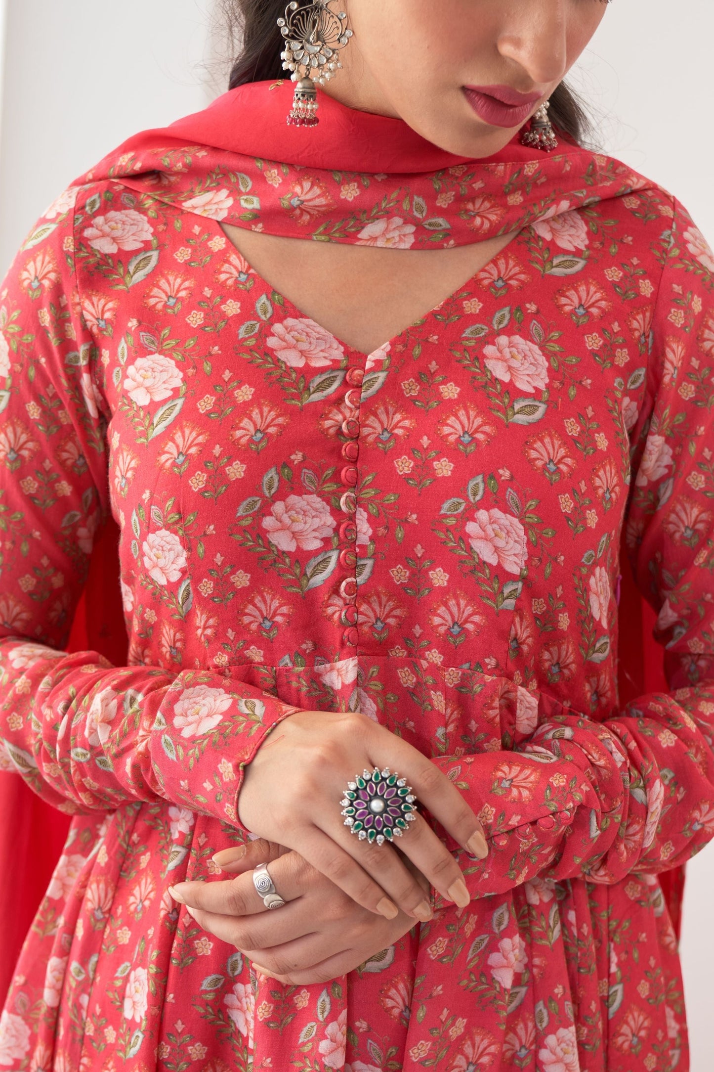 Hot Pink Peony Anarkali