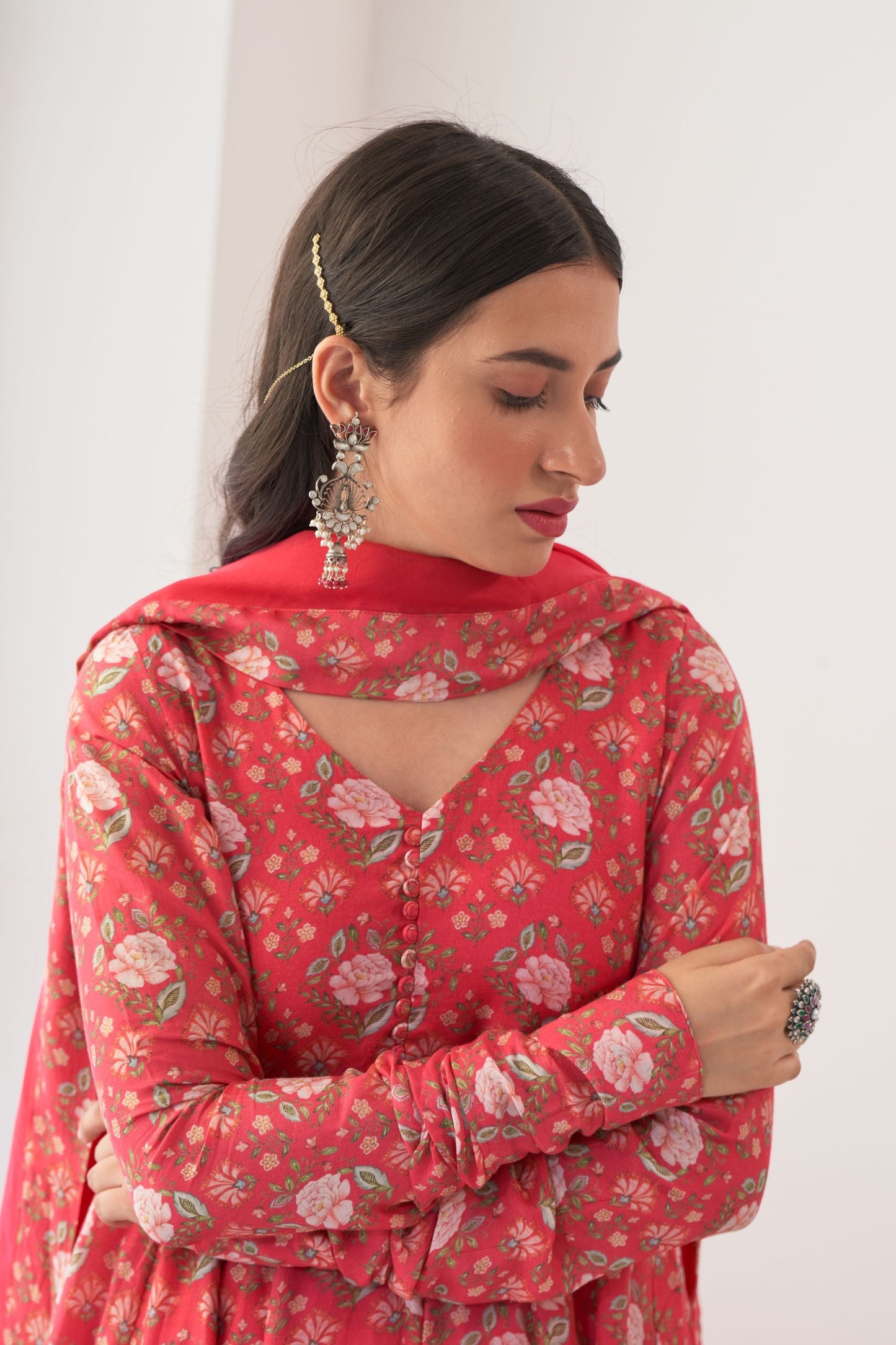 Hot Pink Peony Anarkali