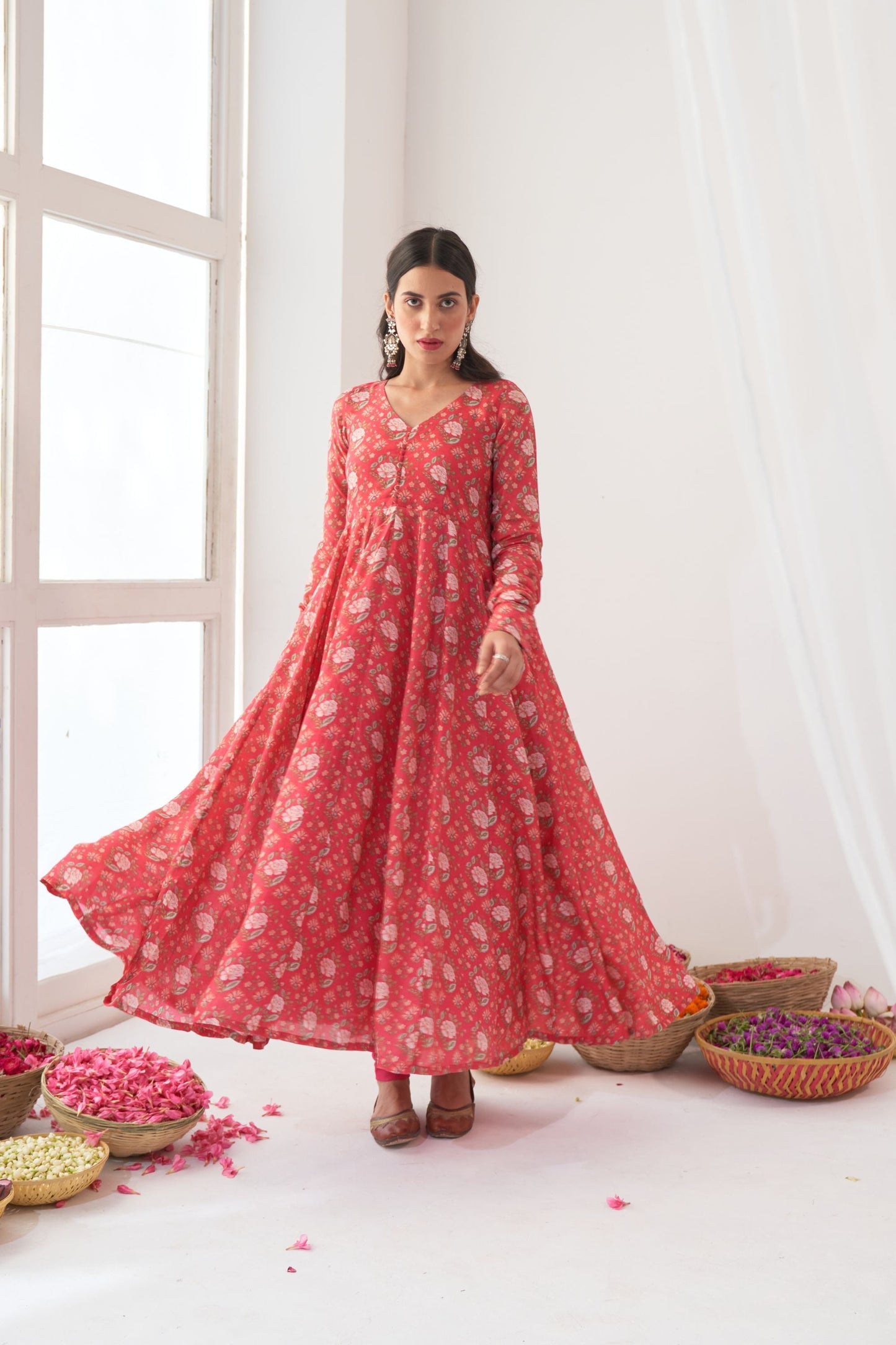 Hot Pink Peony Anarkali
