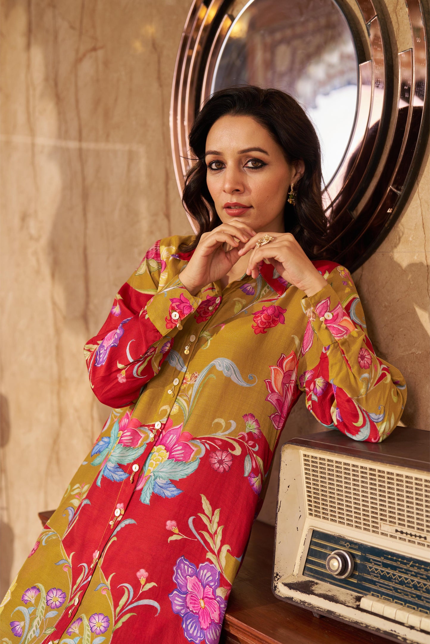 Ruya Olive Kurta Set