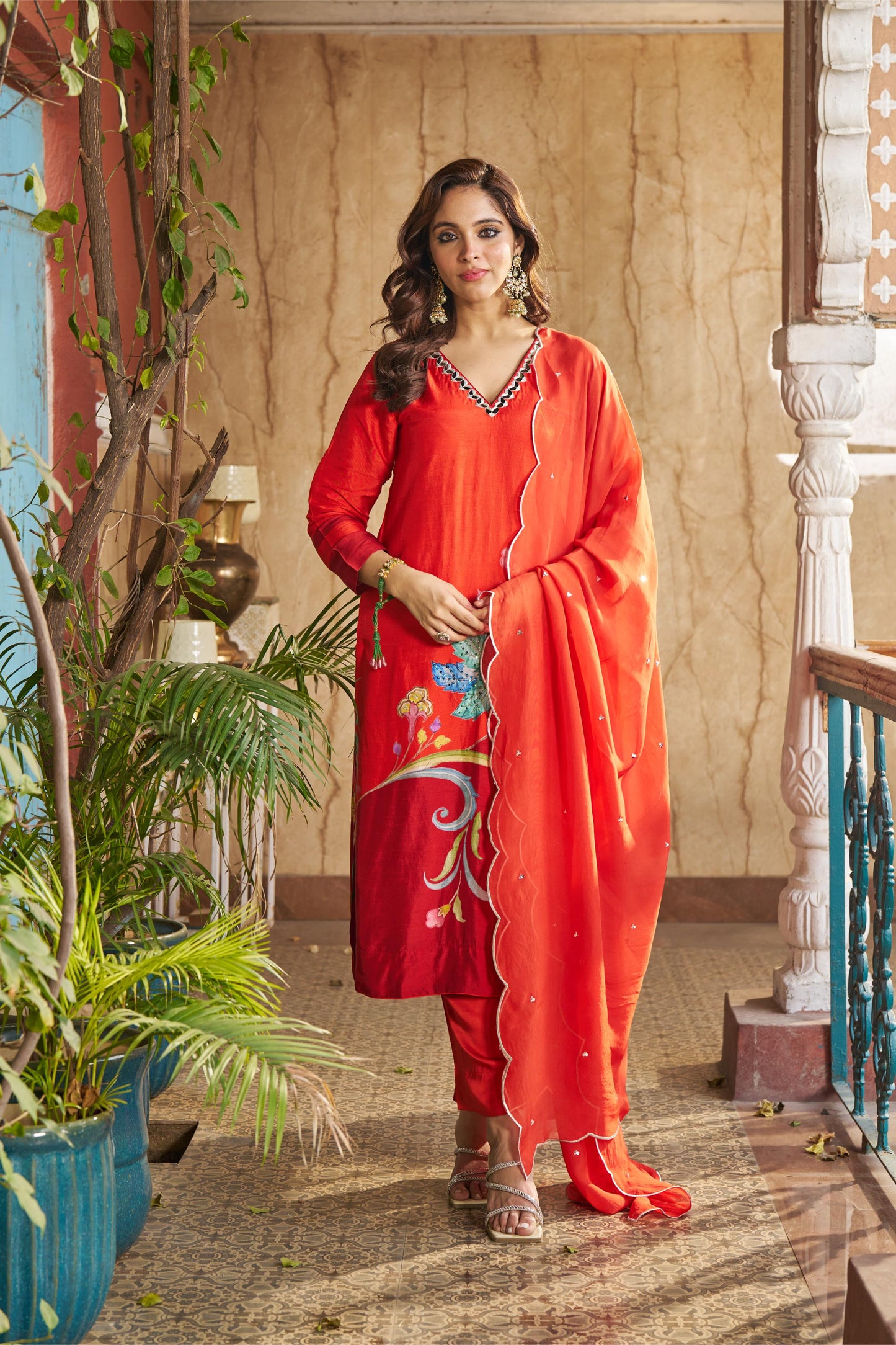 Nayaab Burnt Orange Kurta Set