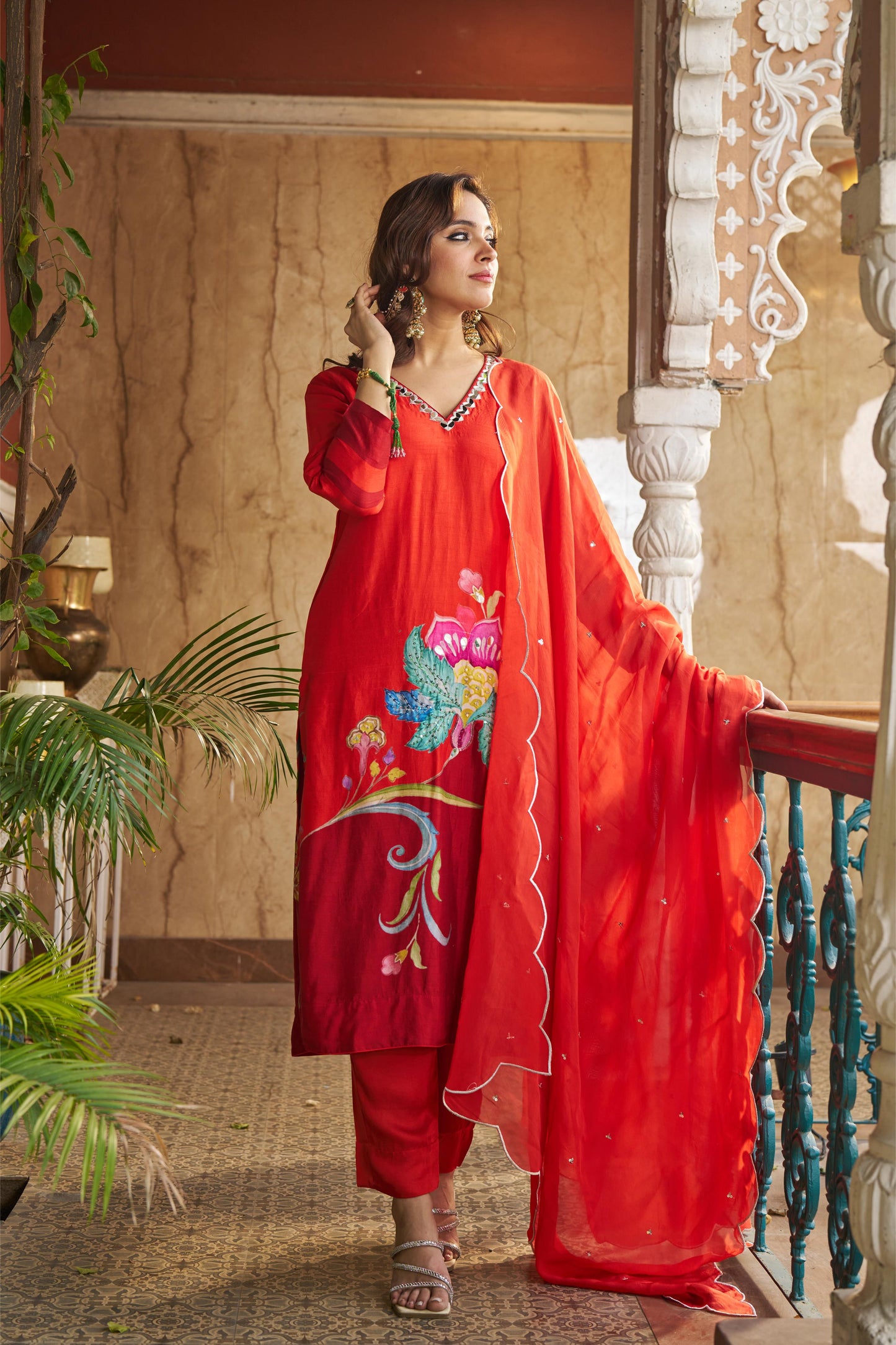 Nayaab Burnt Orange Kurta Set
