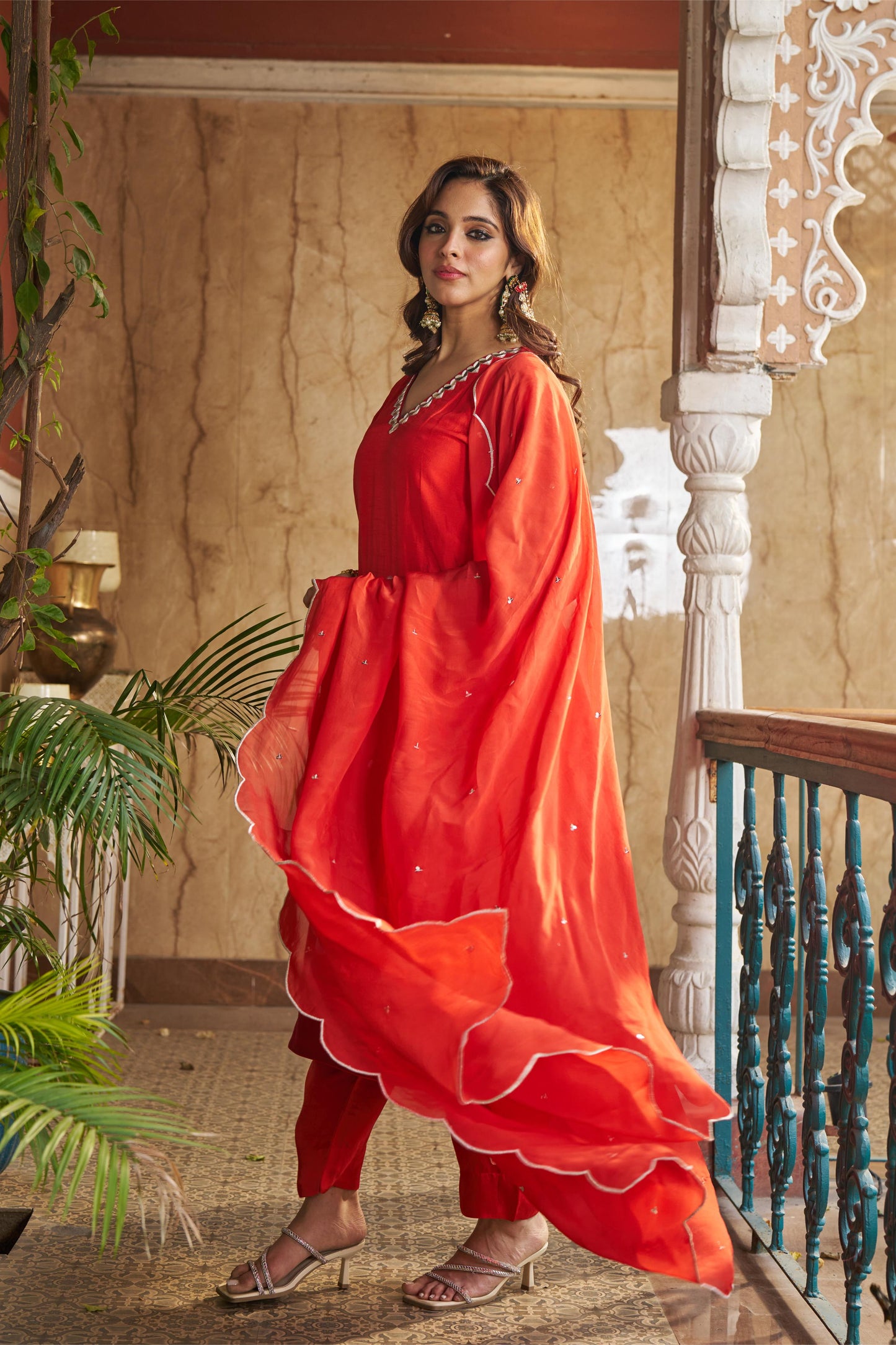 Nayaab Burnt Orange Kurta Set