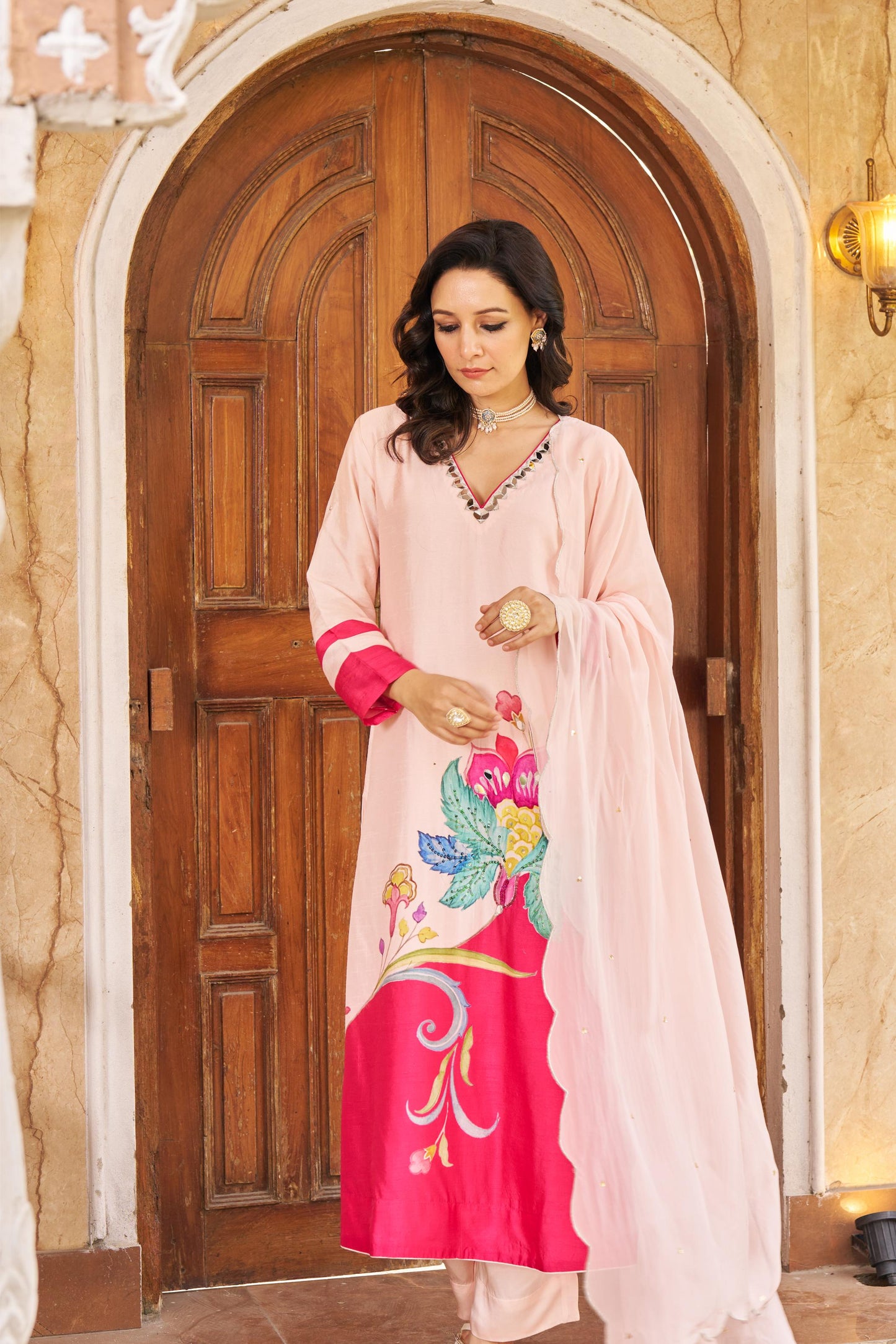 Nayaab Pink Kurta Set