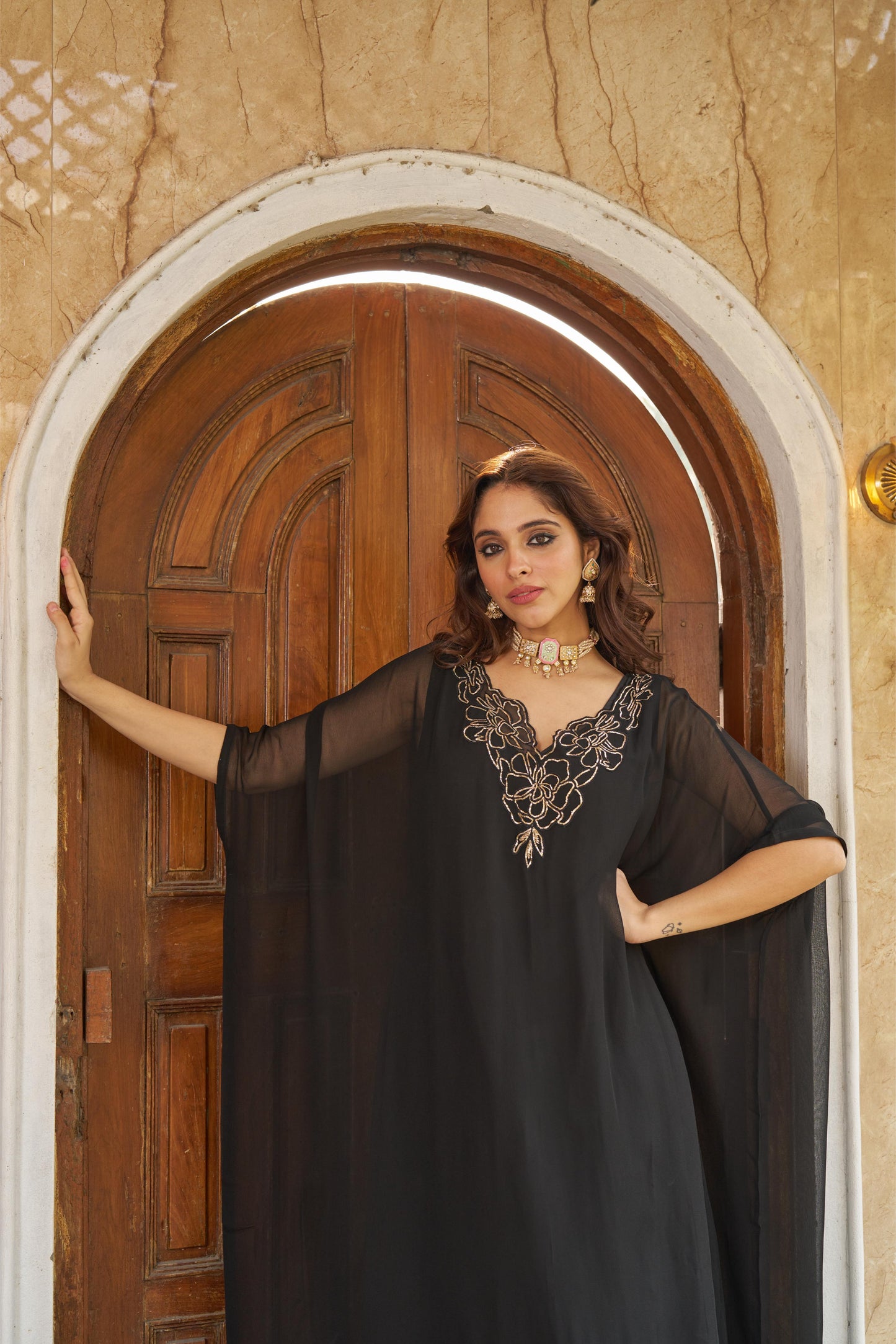 Ruya Black Kaftaan