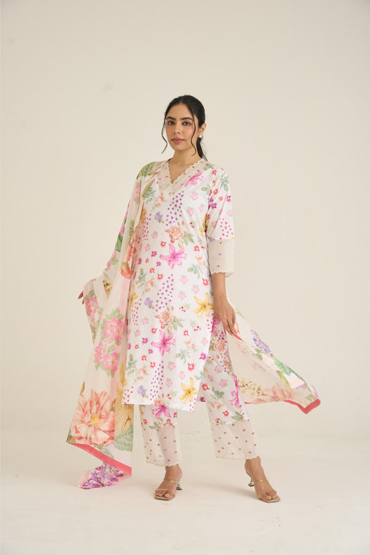 White Summer Haze Kurta Set