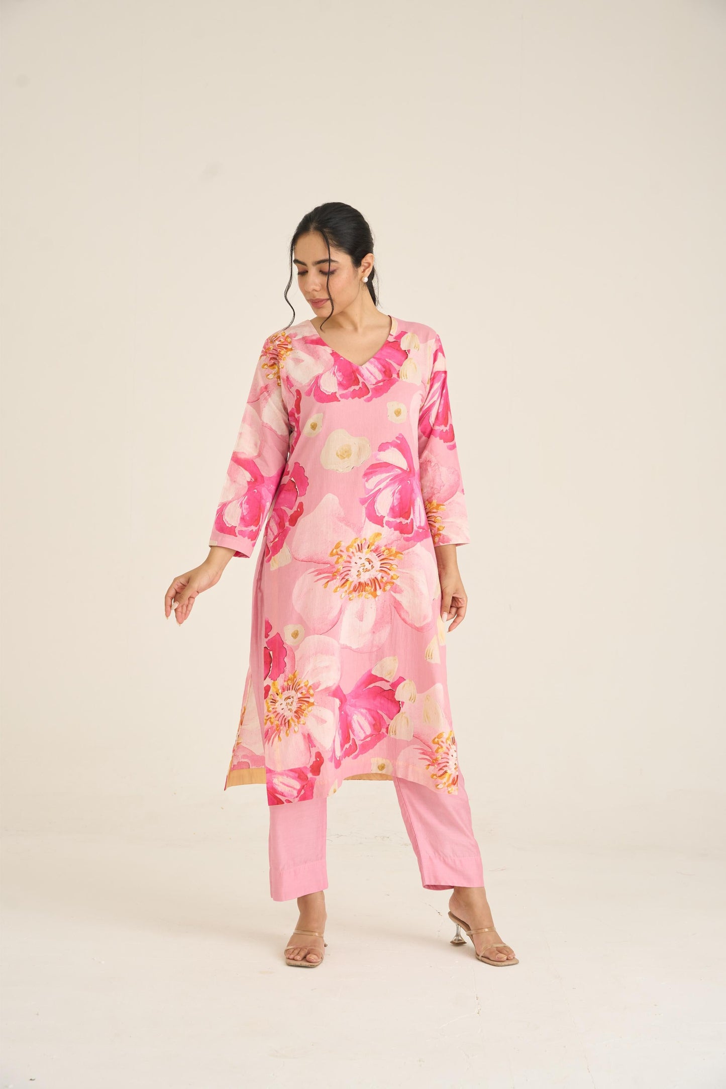 Garden Glow Pink Kurta Set