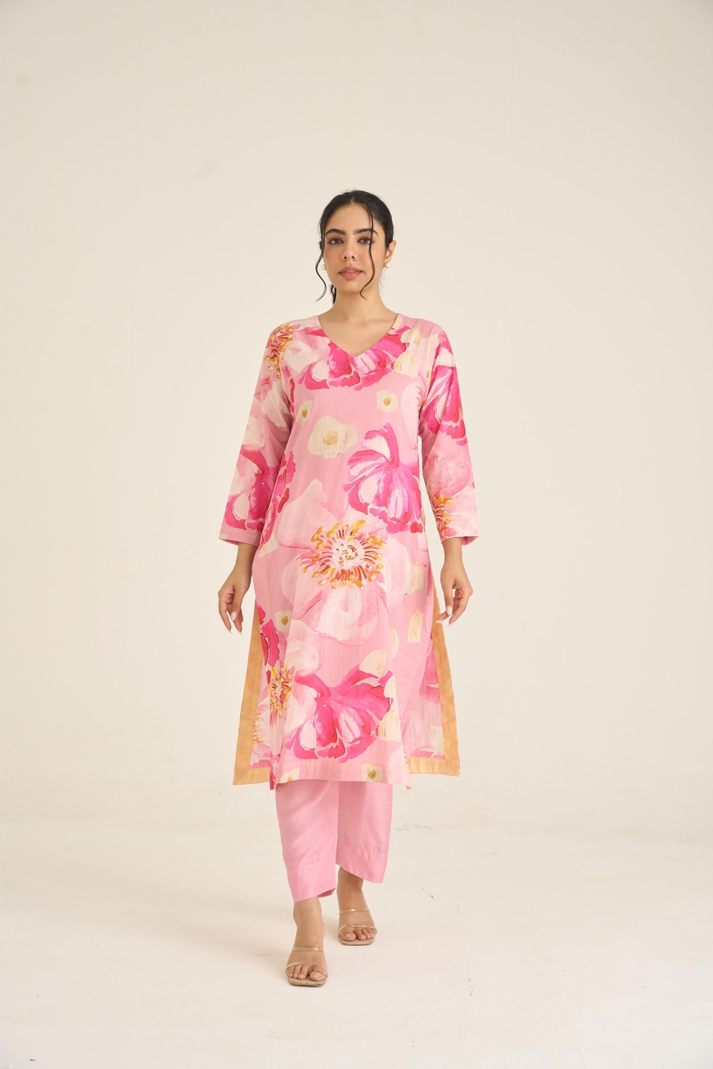 Garden Glow Pink Kurta Set