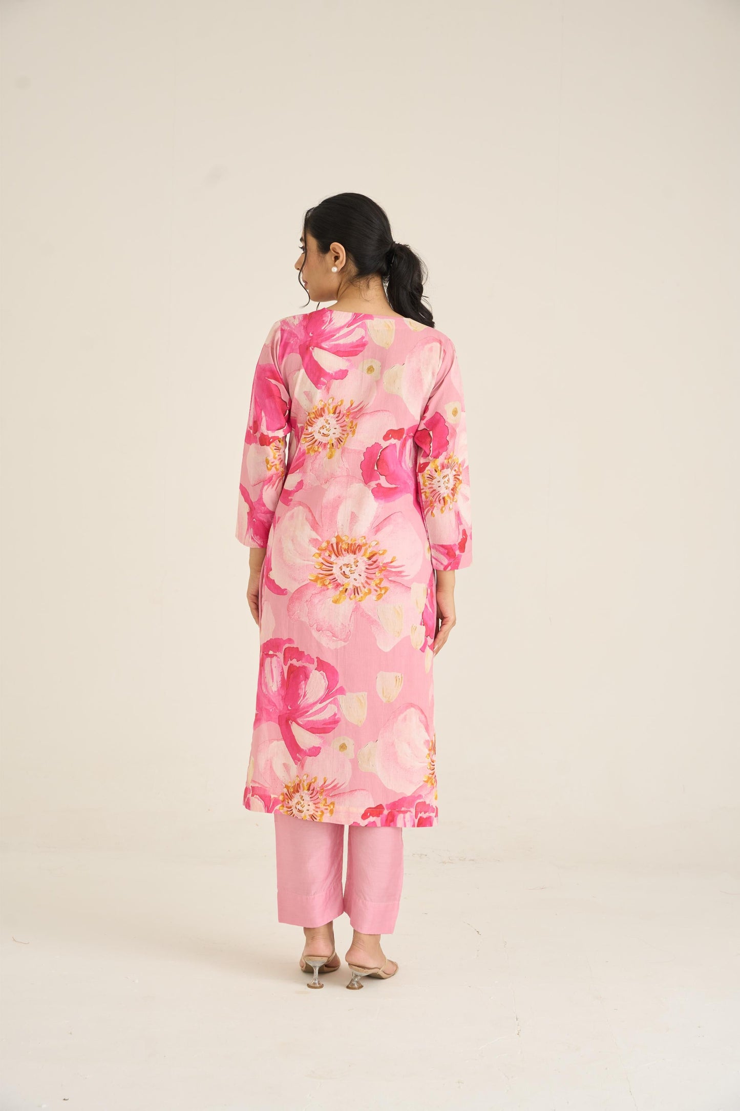 Garden Glow Pink Kurta Set