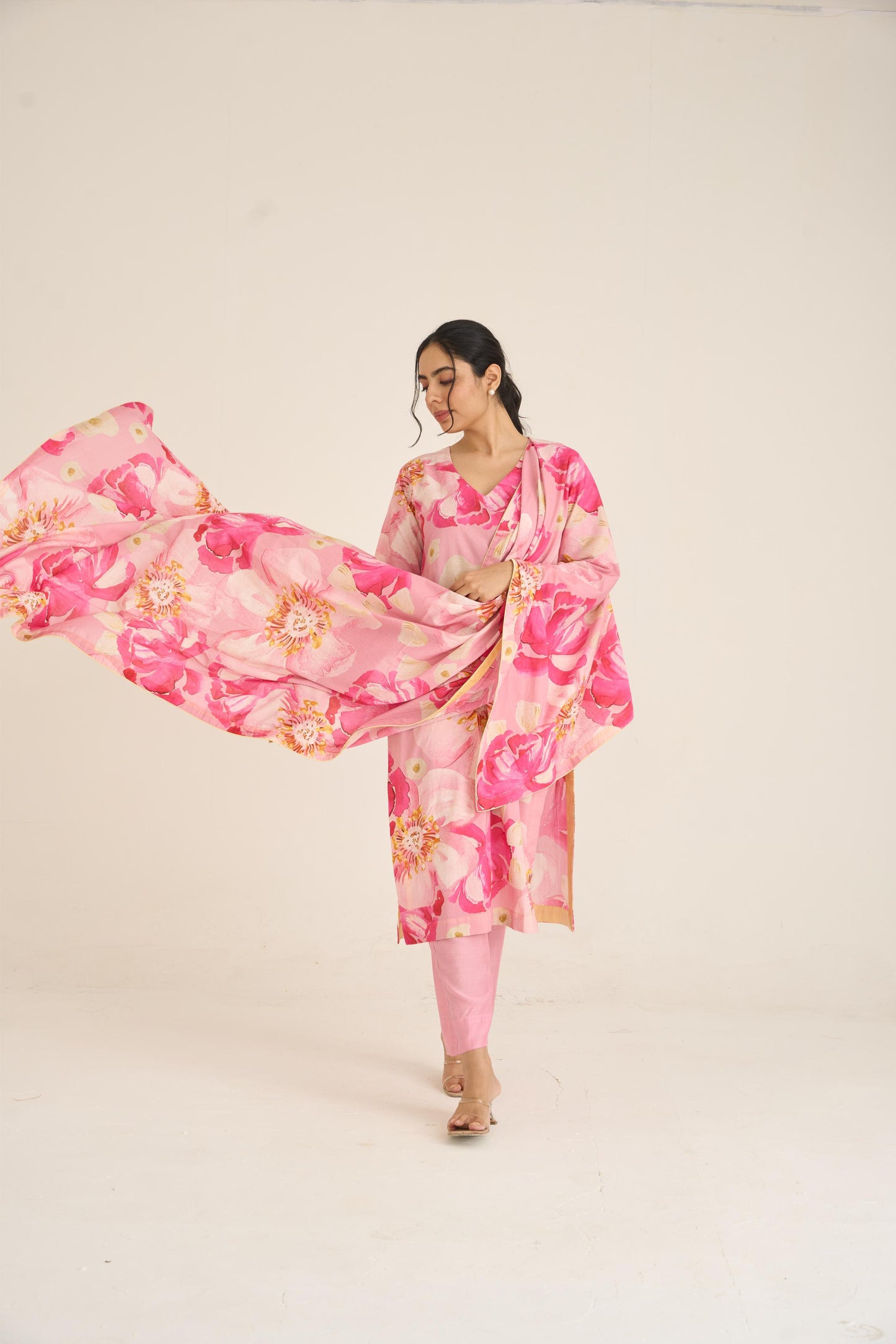 Garden Glow Pink Kurta Set