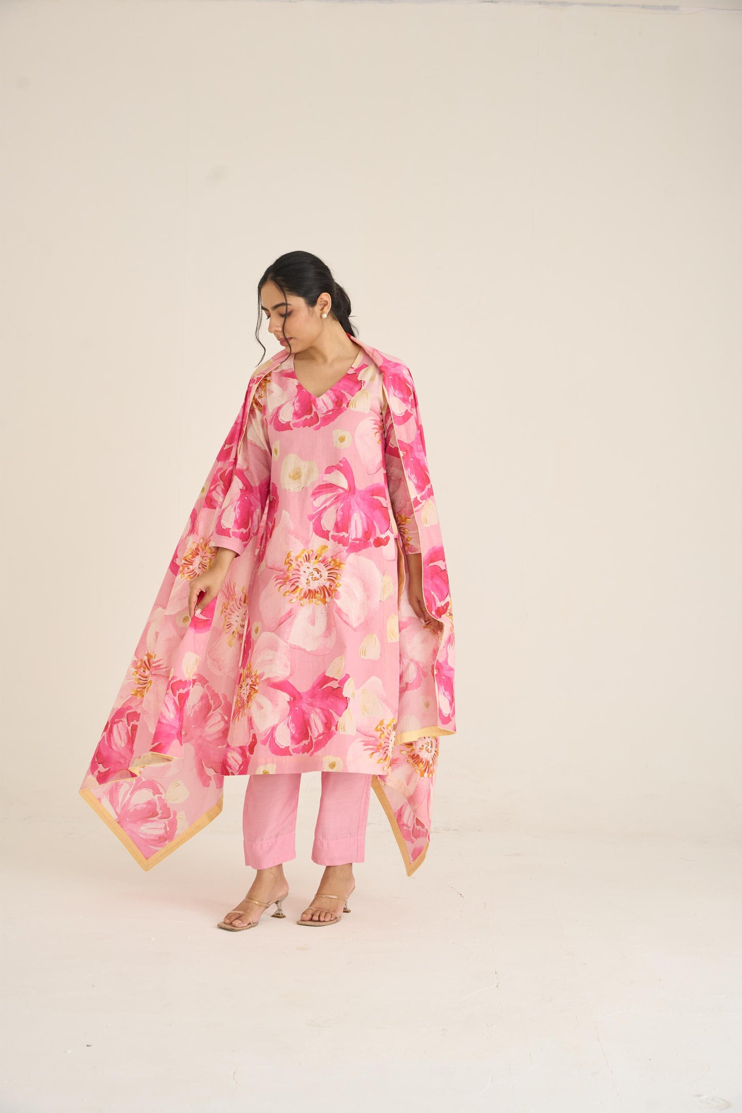 Garden Glow Pink Kurta Set