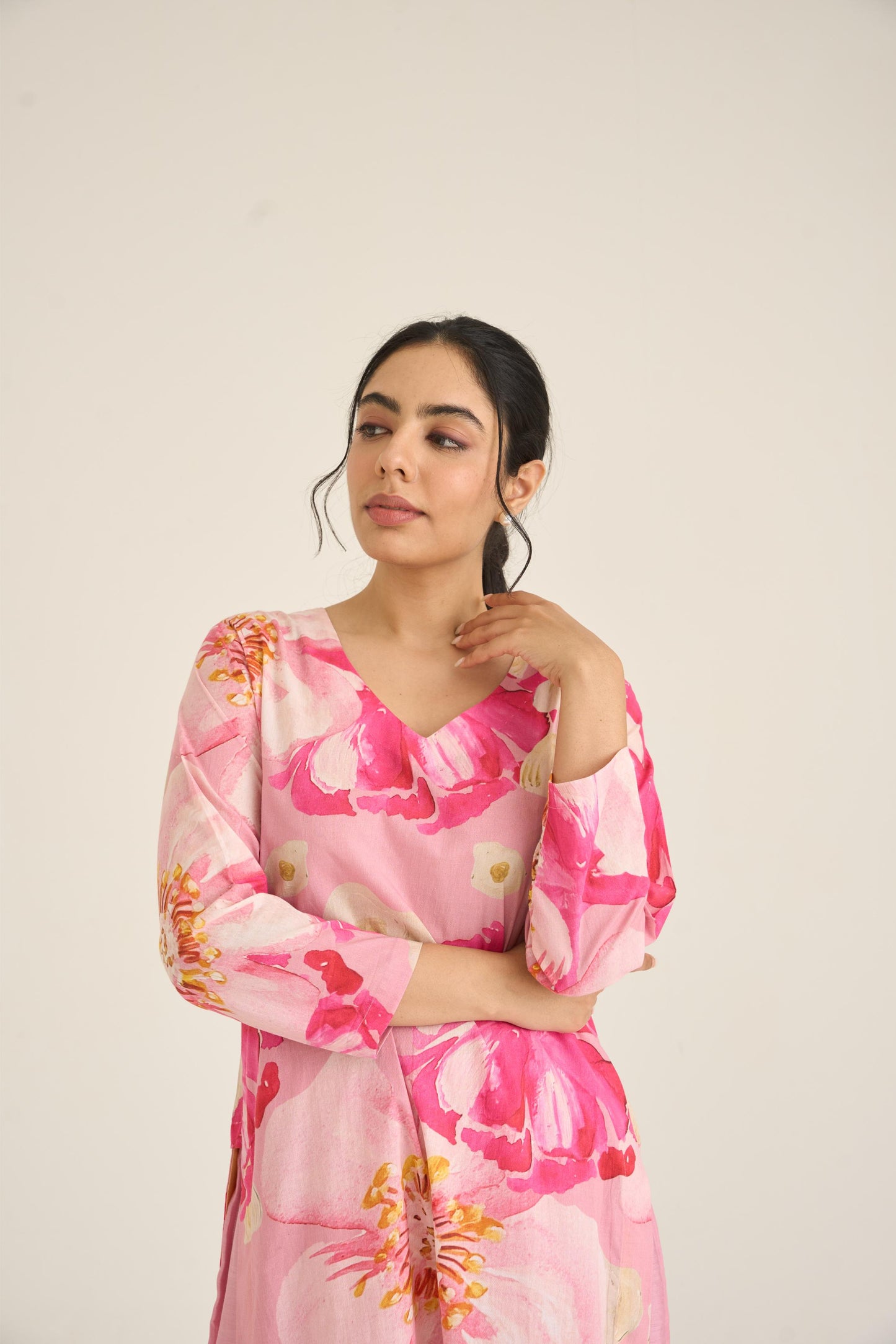 Garden Glow Pink Kurta Set