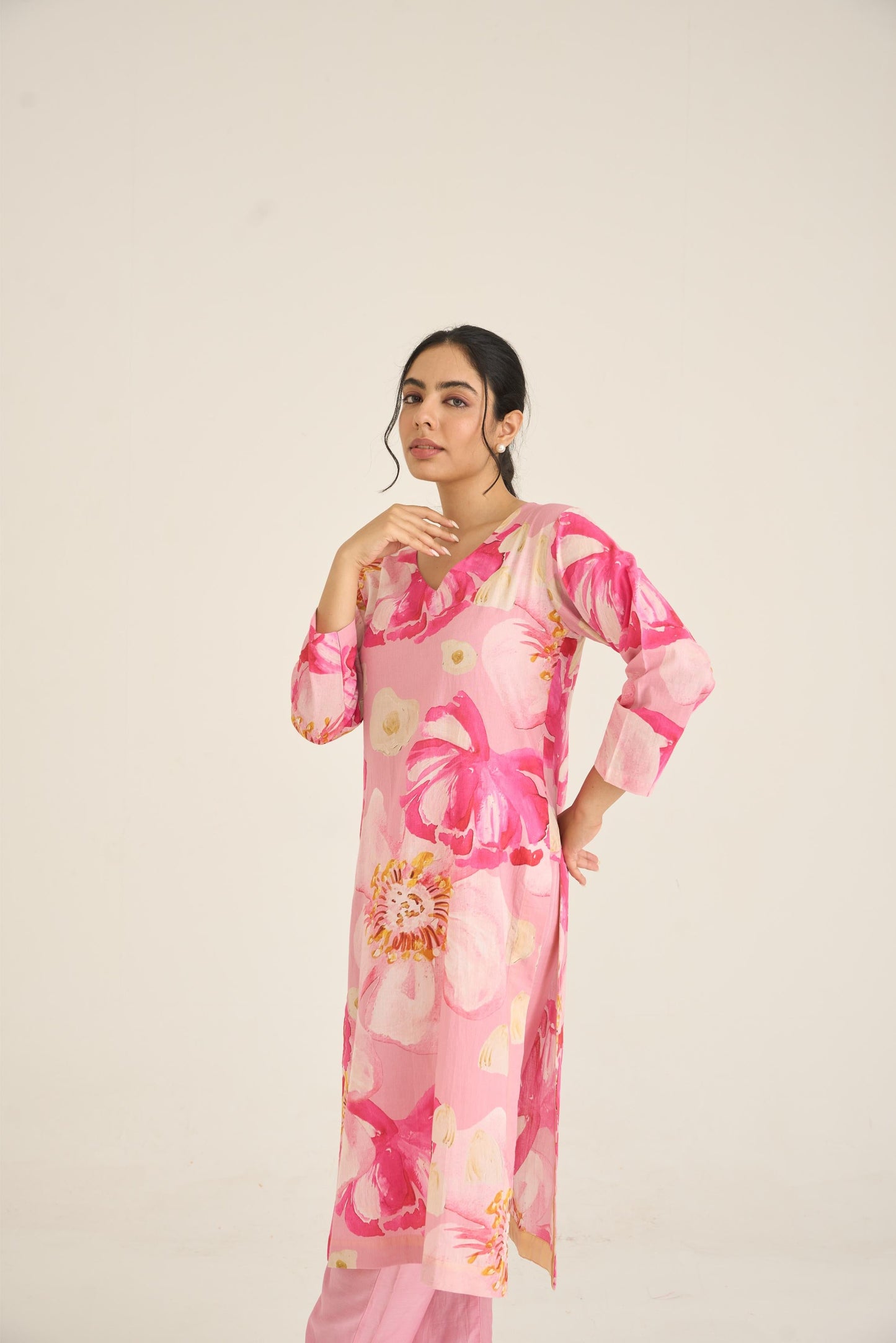Garden Glow Pink Kurta Set