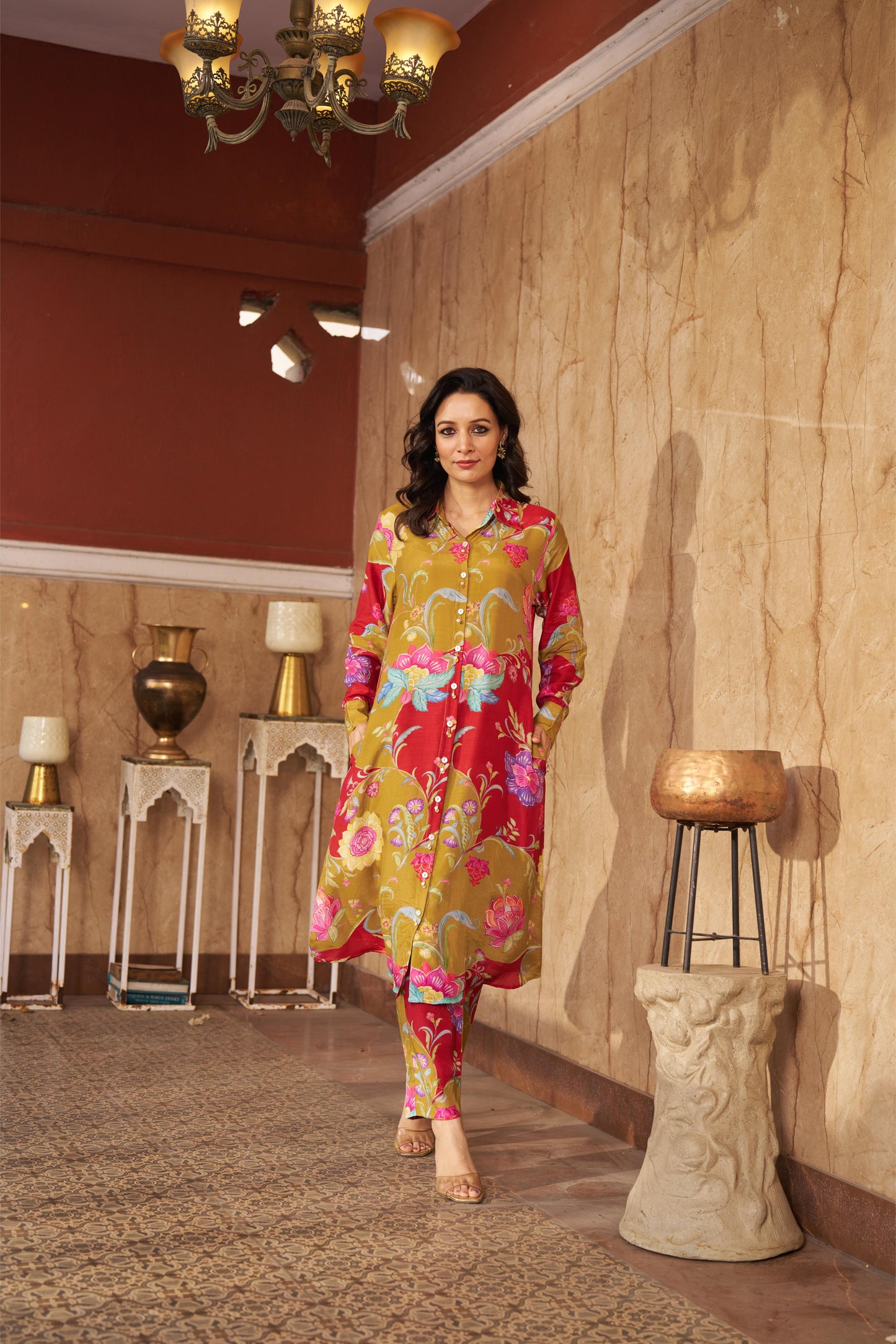 Ruya Olive Kurta Set