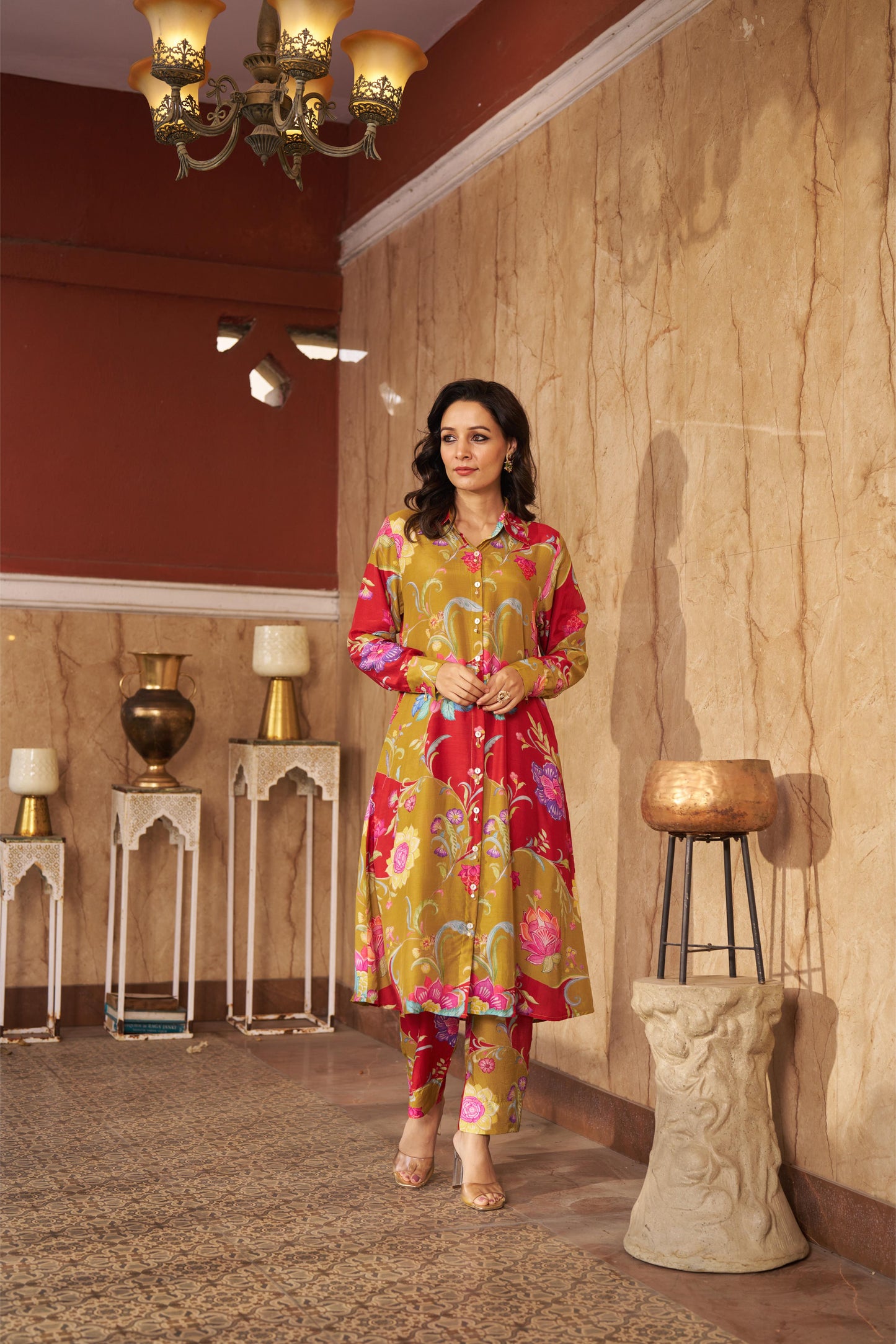Ruya Olive Kurta Set