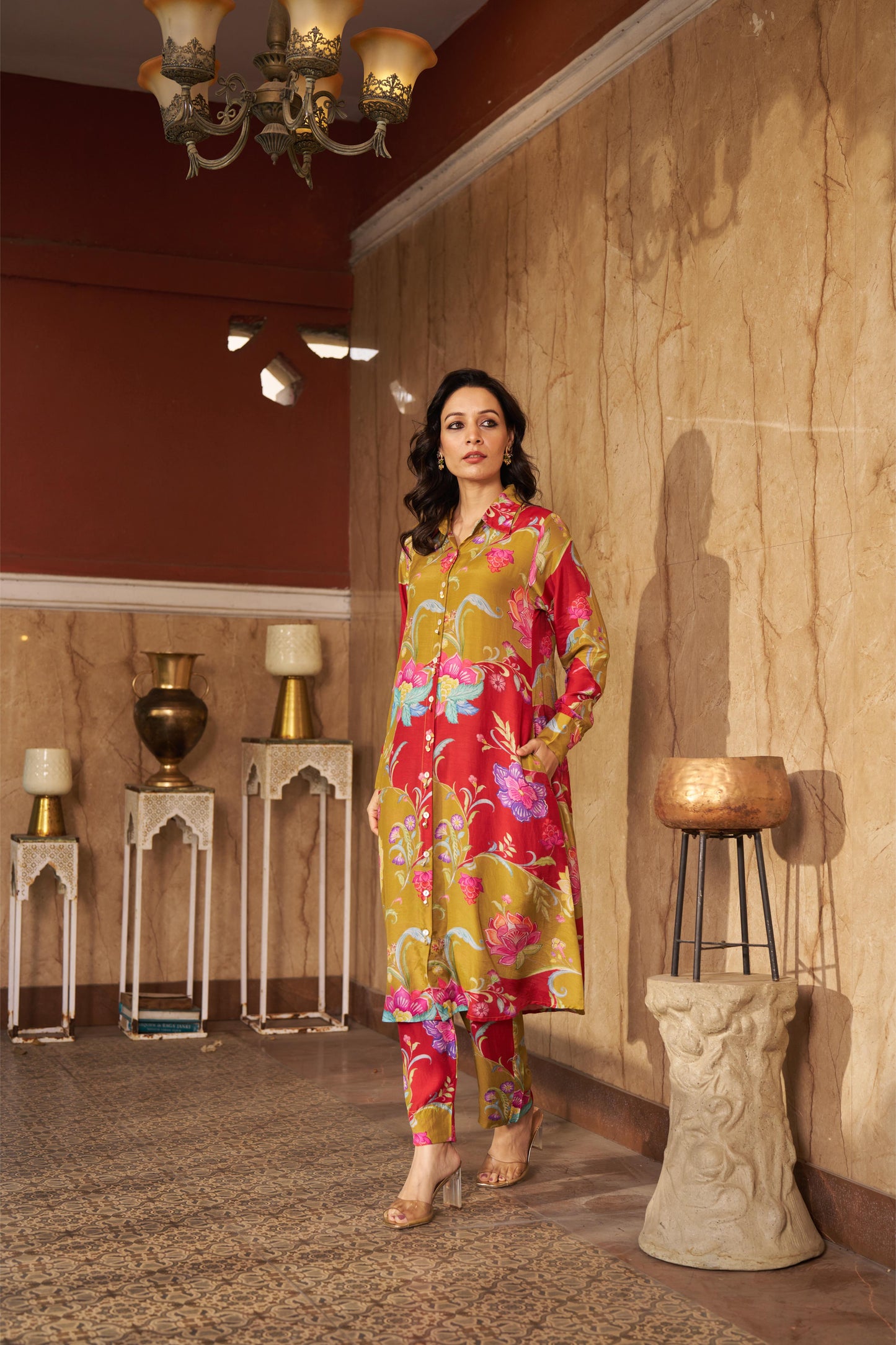 Ruya Olive Kurta Set