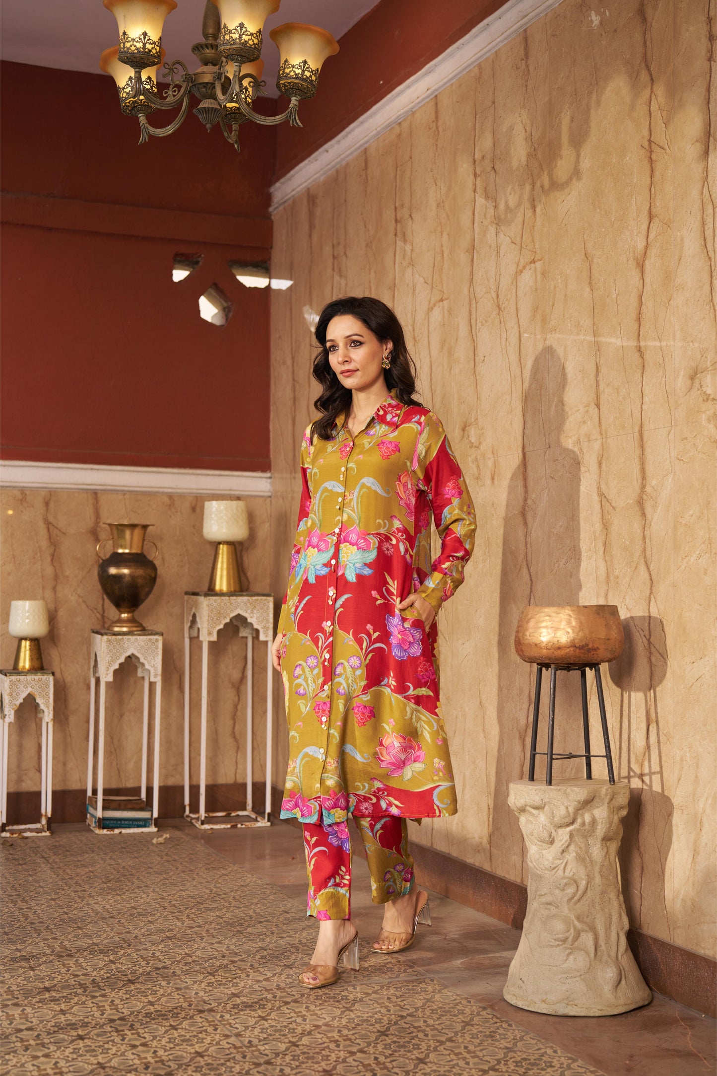 Ruya Olive Kurta Set