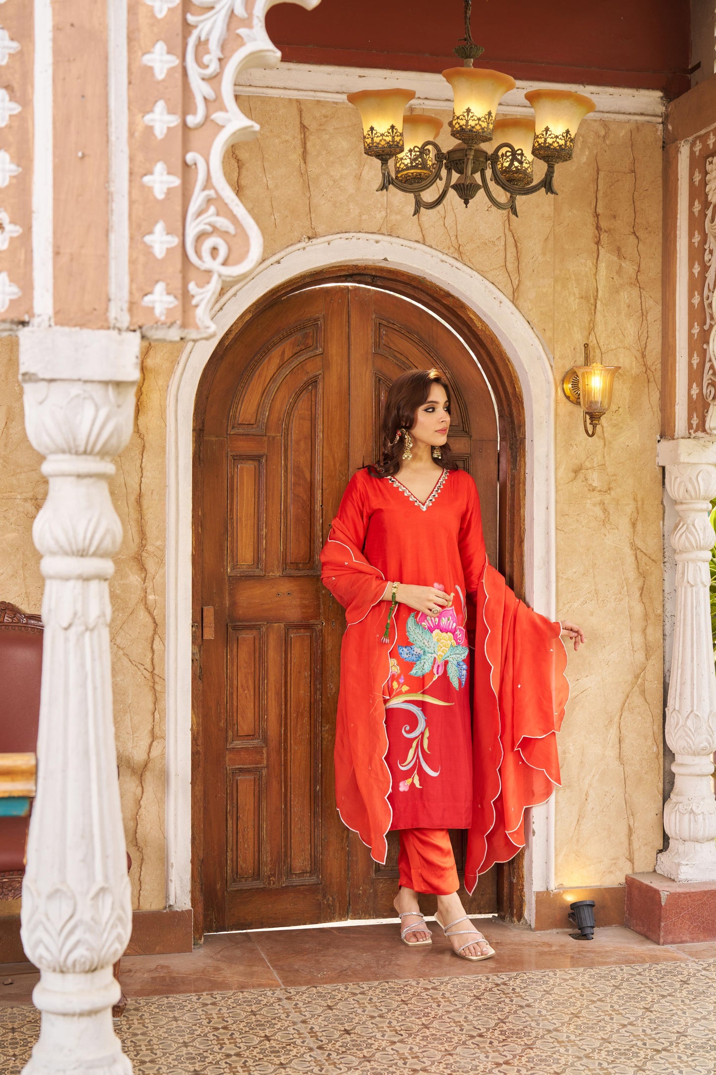 Nayaab Burnt Orange Kurta Set