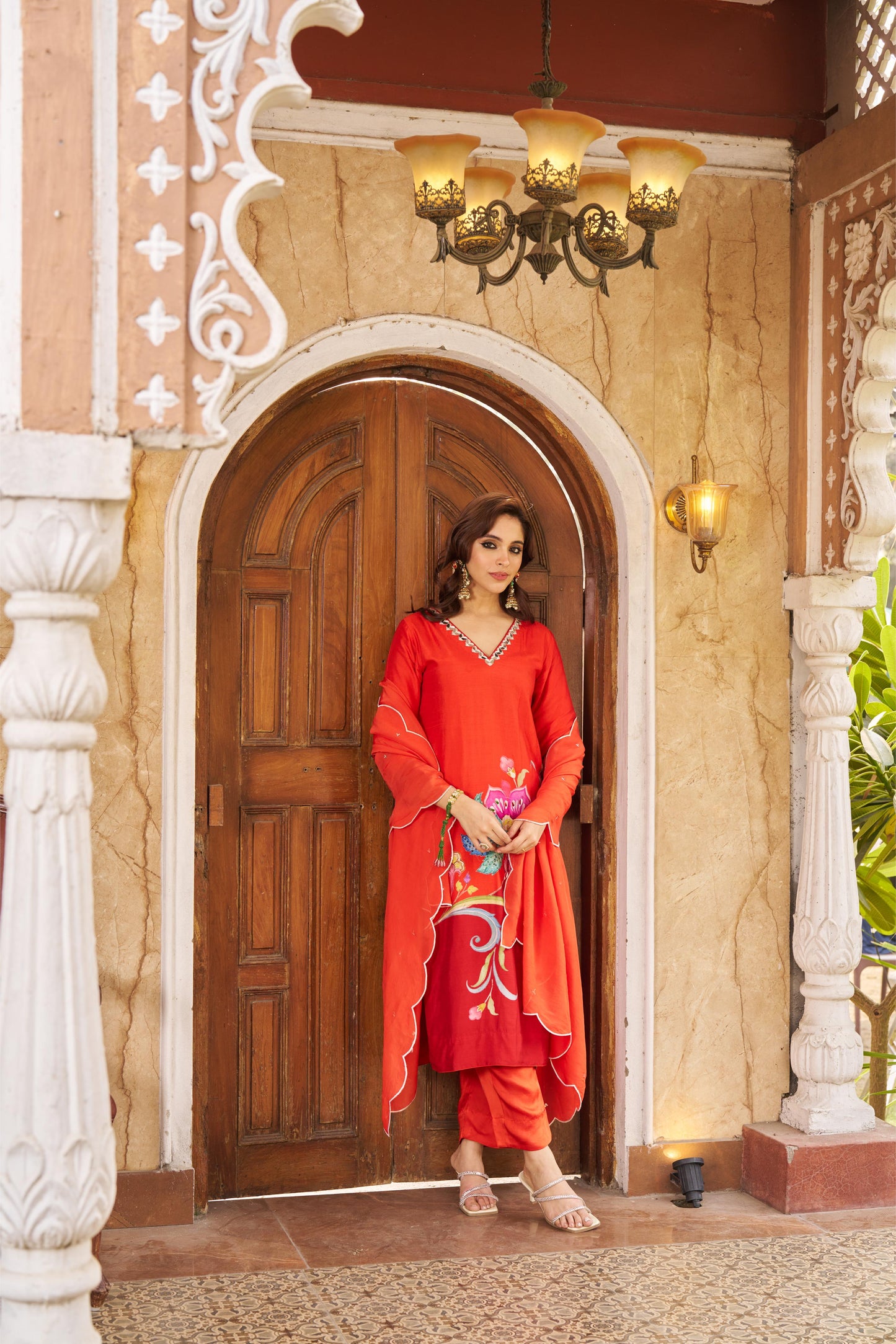 Nayaab Burnt Orange Kurta Set