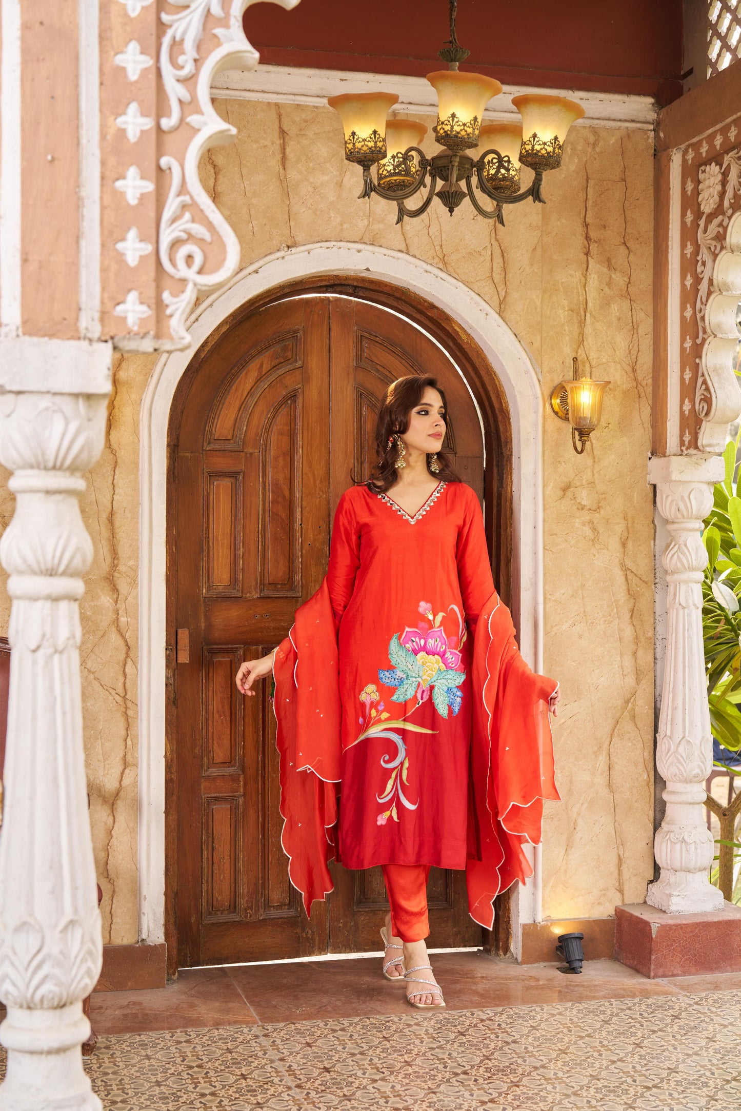 Nayaab Burnt Orange Kurta Set