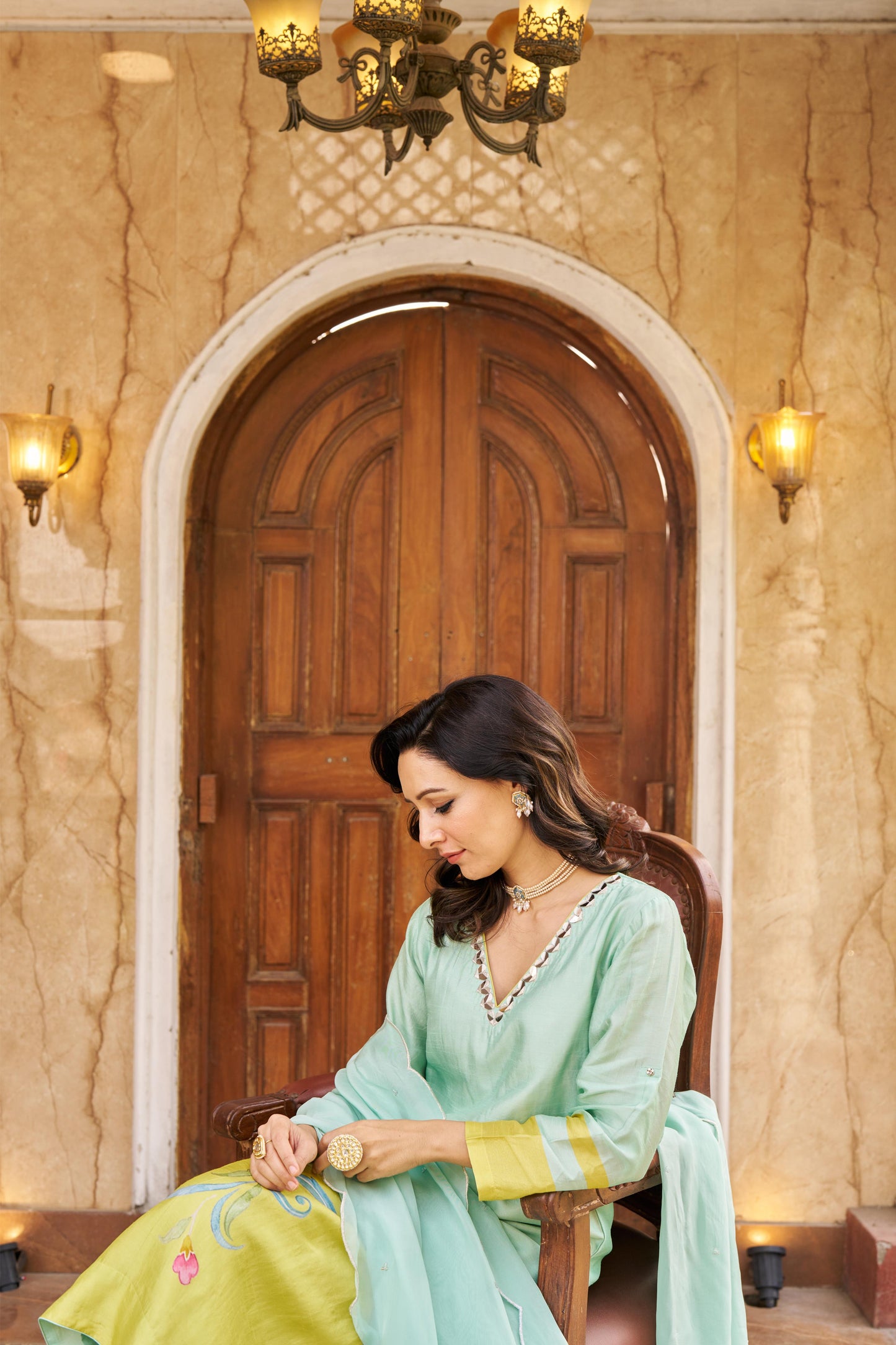 Nayaab Aqua Kurta Set