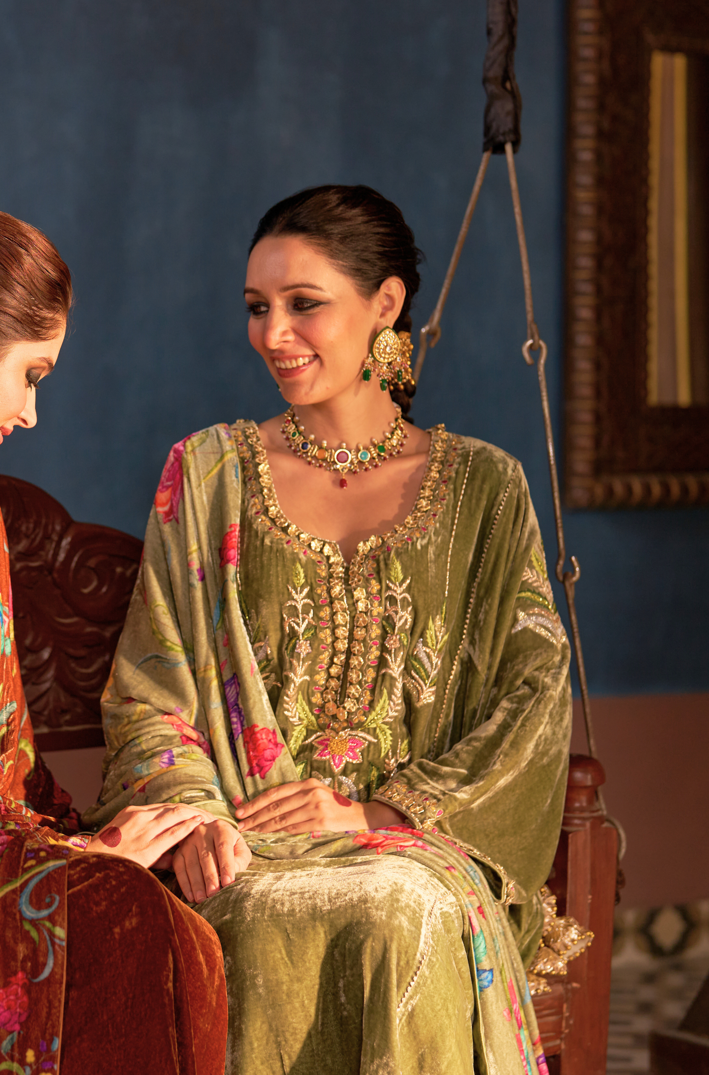 Naaz Green Kali Kurta Set