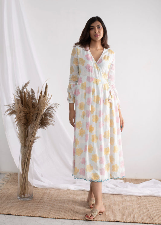 Blooming PrimRose Angrakha Dress