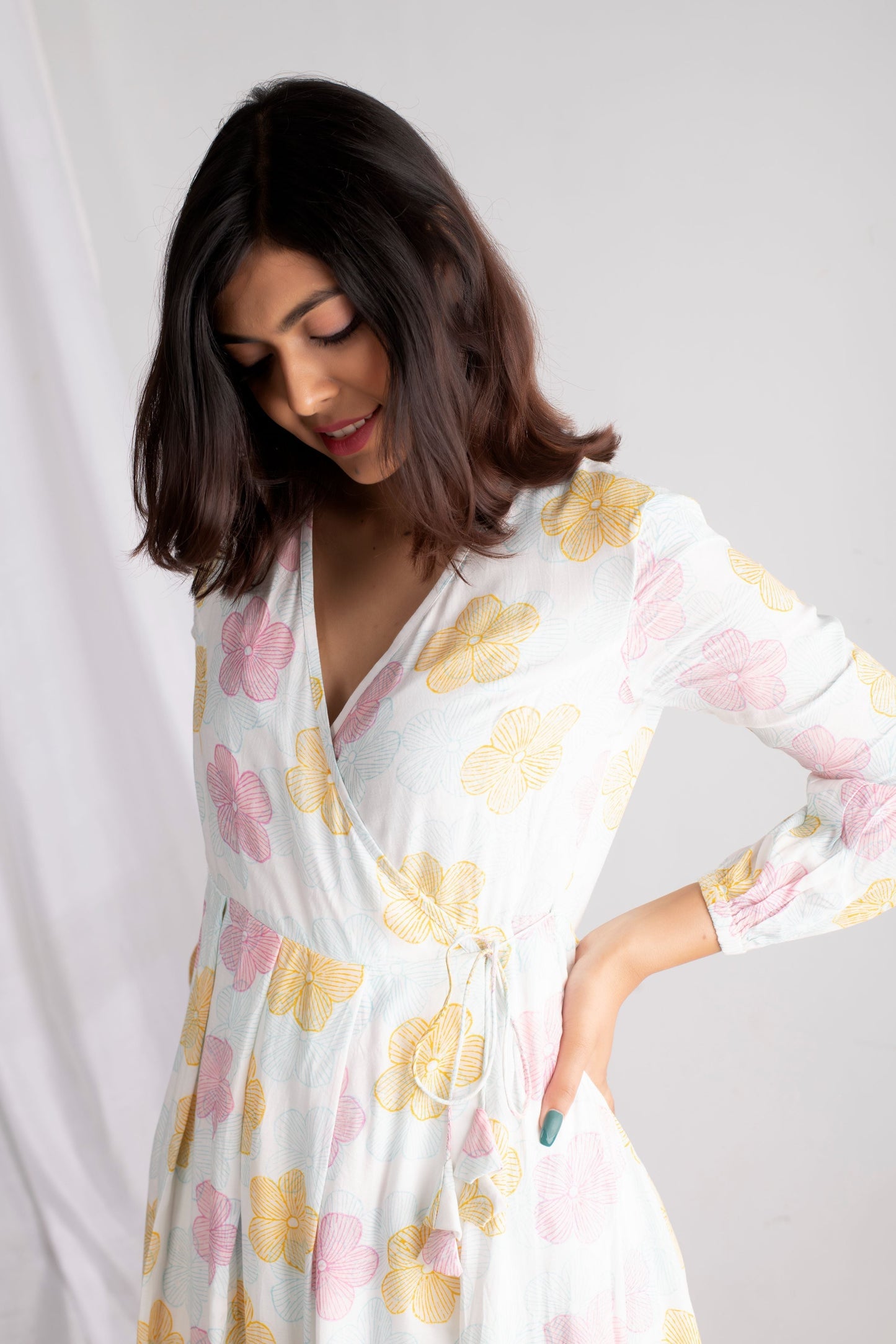 Blooming PrimRose Angrakha Dress