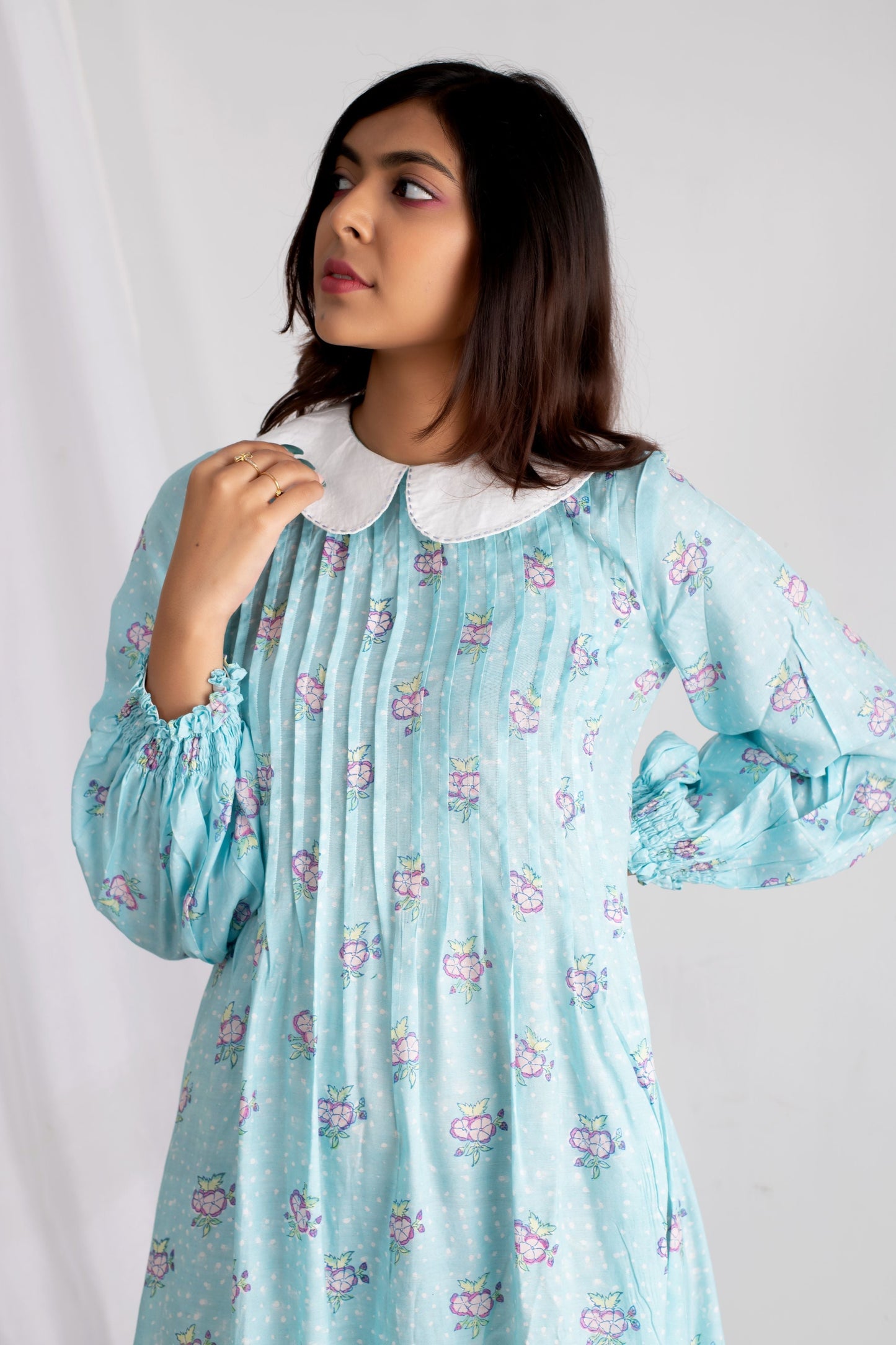 Sky Blue Ditsy PrimRose Dress
